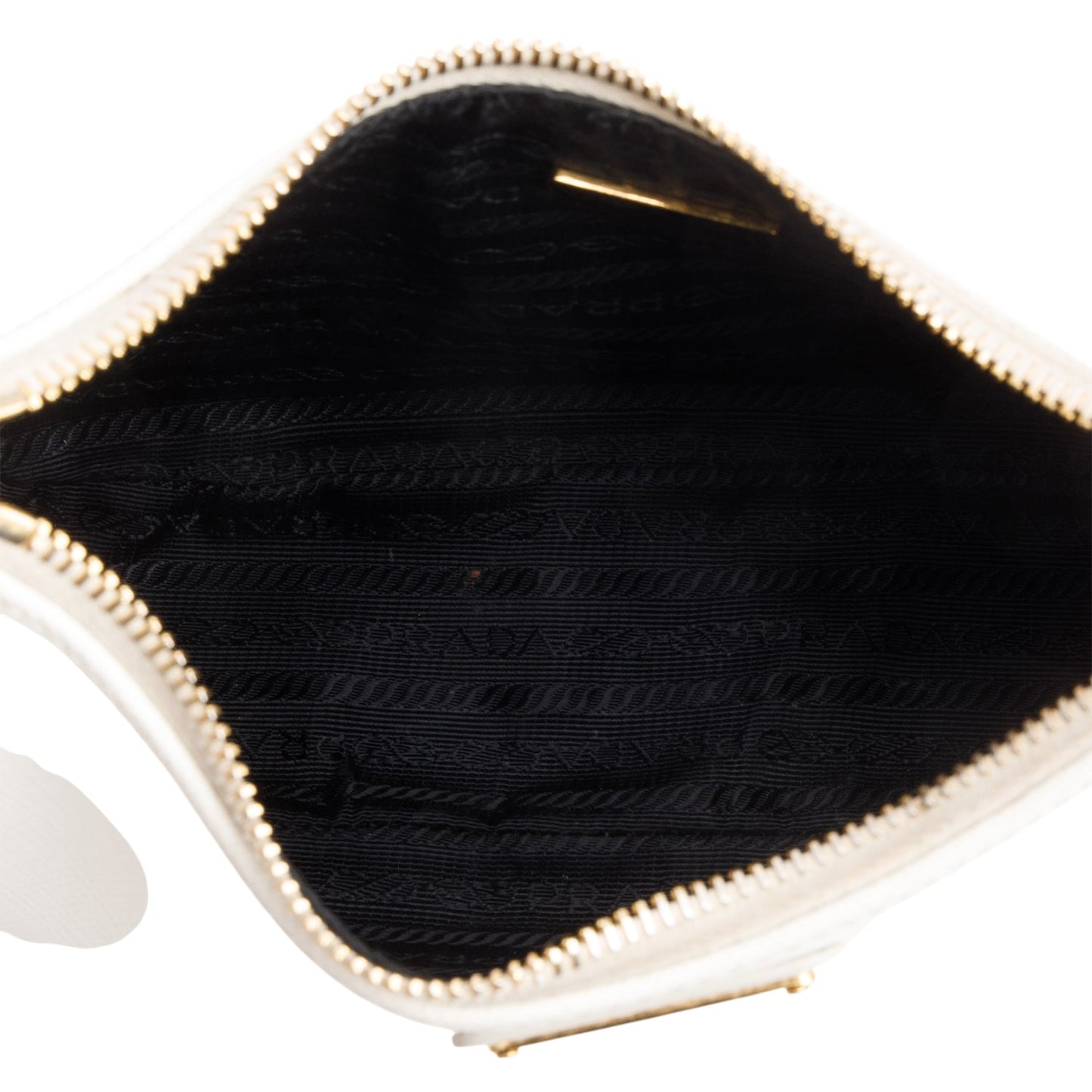 Prada 2023 White Saffiano Lux Mini Re-Edition Shoulder Bag