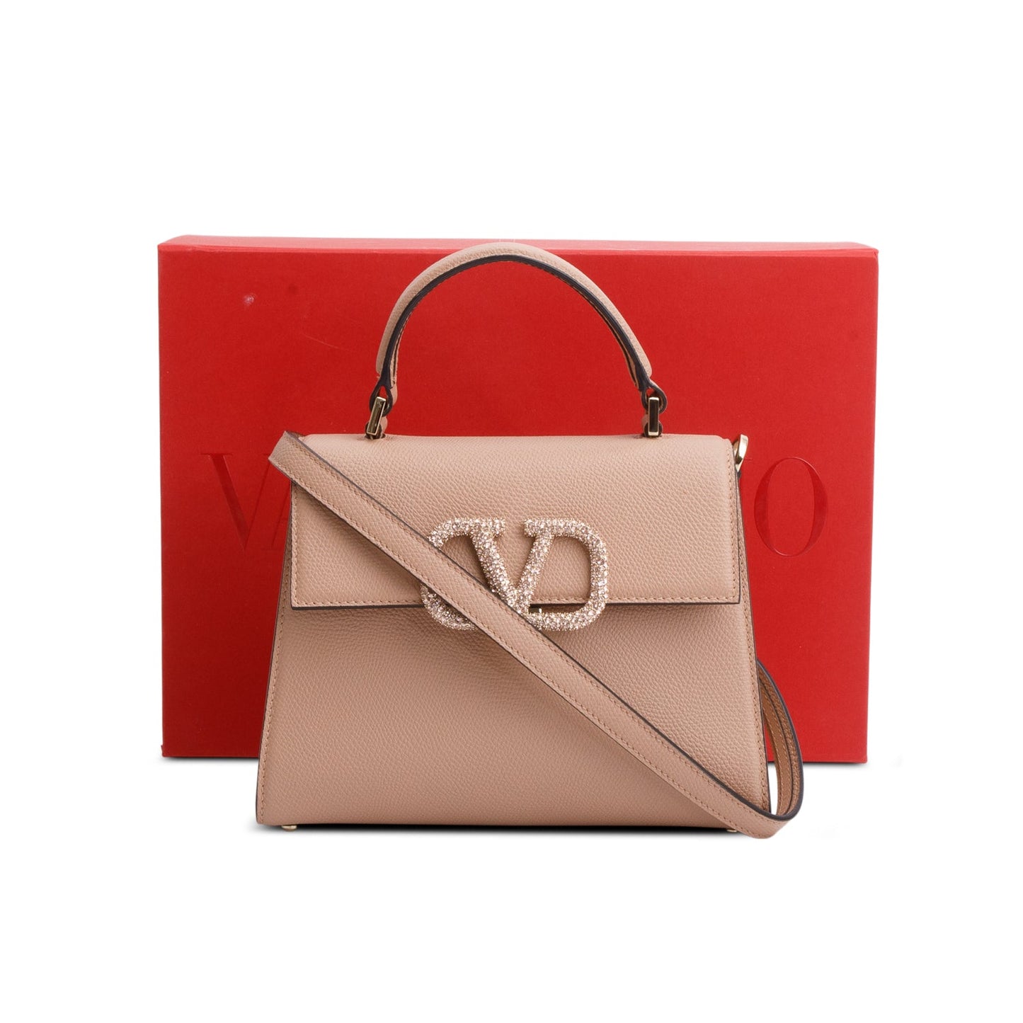 Valentino Pink Grainy Calfskin Small VSling Handbag