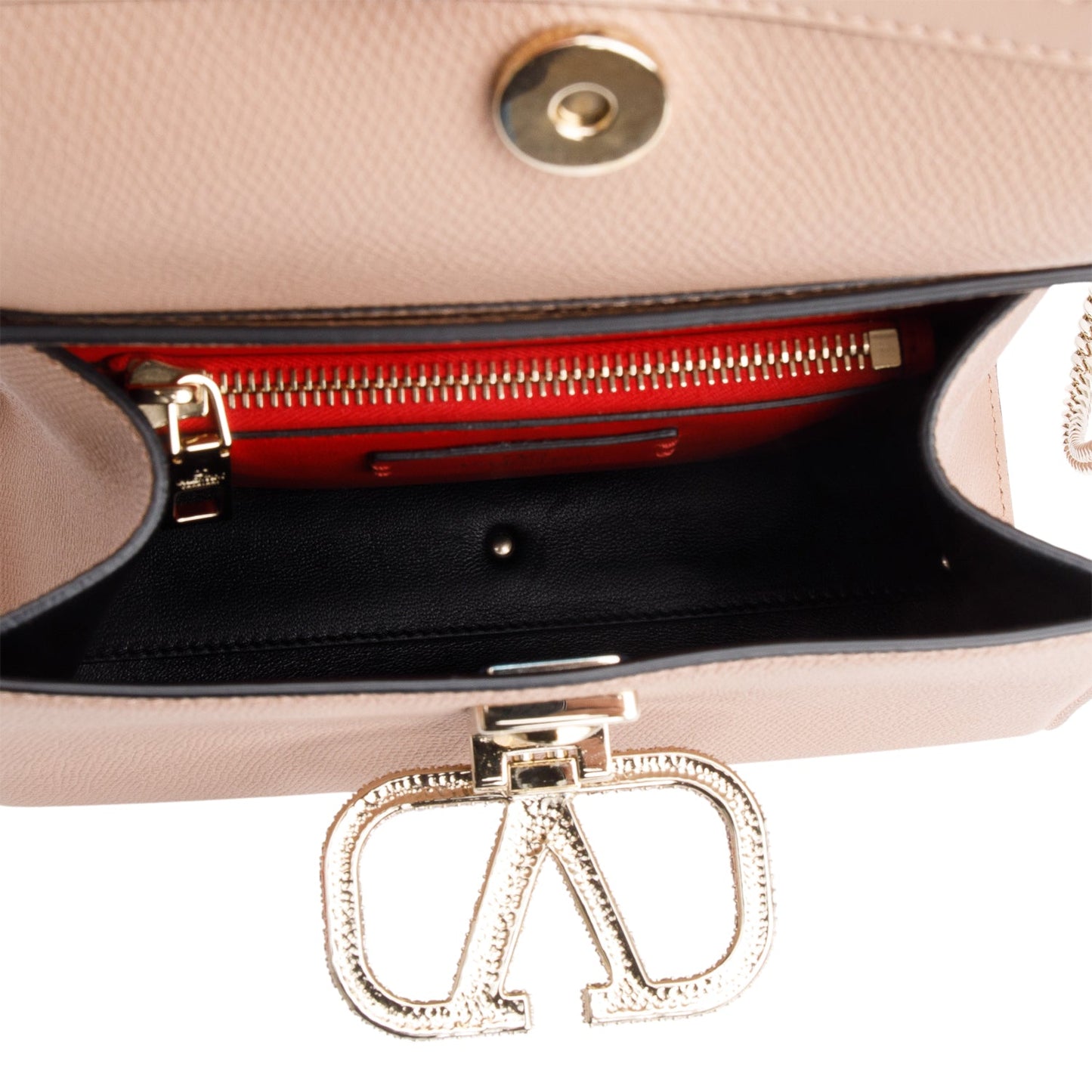 Valentino Pink Grainy Calfskin Small VSling Handbag