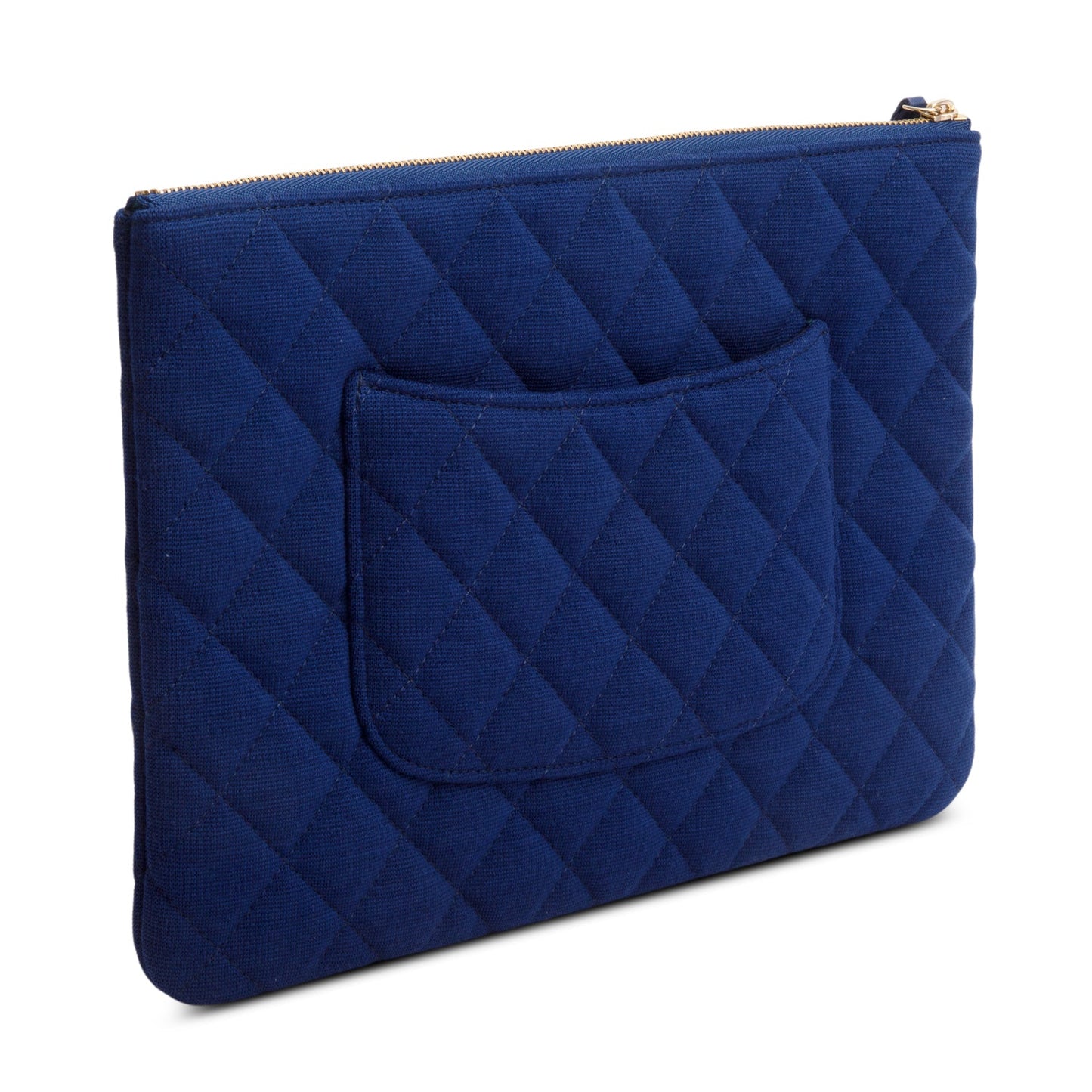Chanel Blue Quilted Jersey Cosmetic Pouch