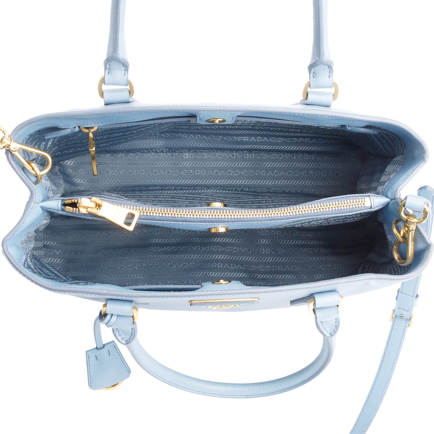 Prada Blue Saffiano Lux Medium Galleria Tote