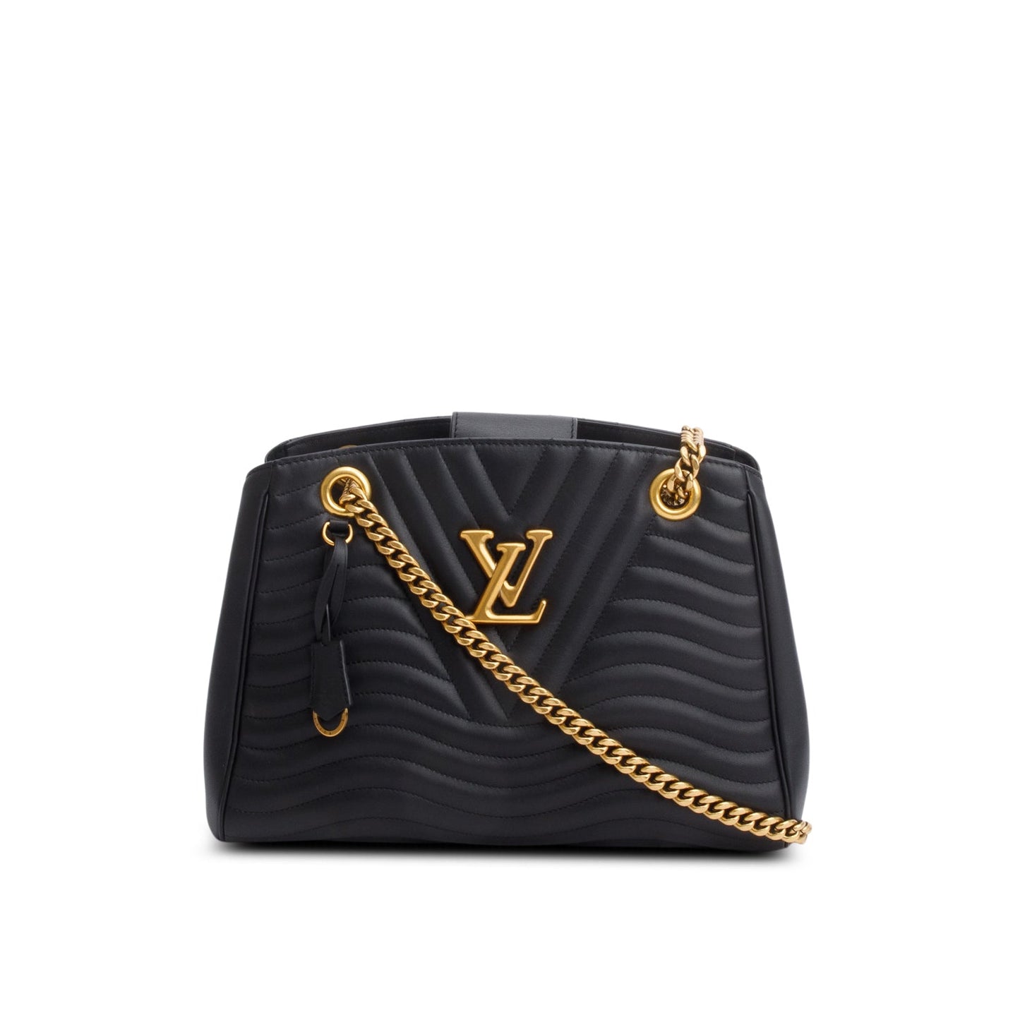 Louis Vuitton Black Calfskin Quilted New Wave Chain Tote