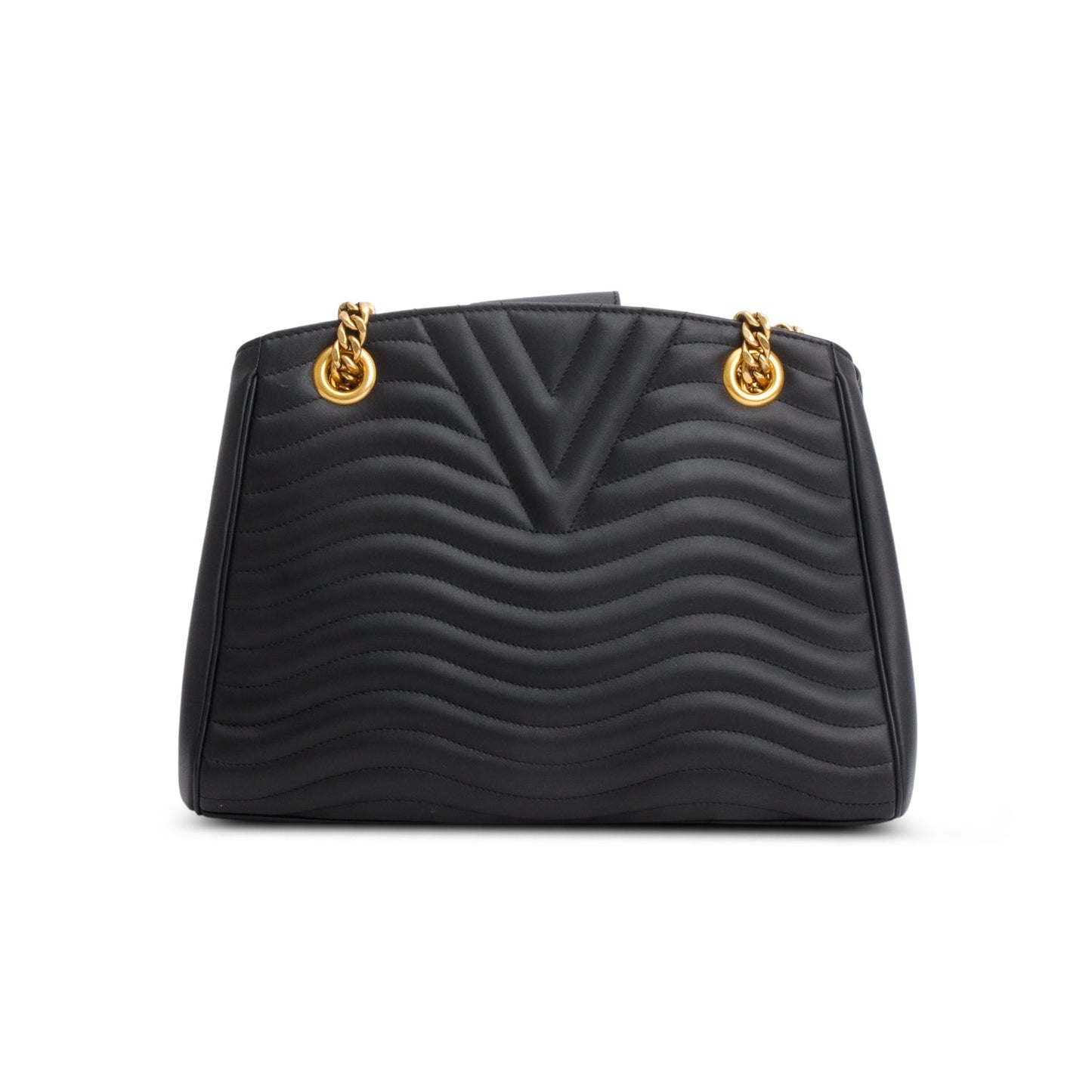 Louis Vuitton Black Calfskin Quilted New Wave Chain Tote