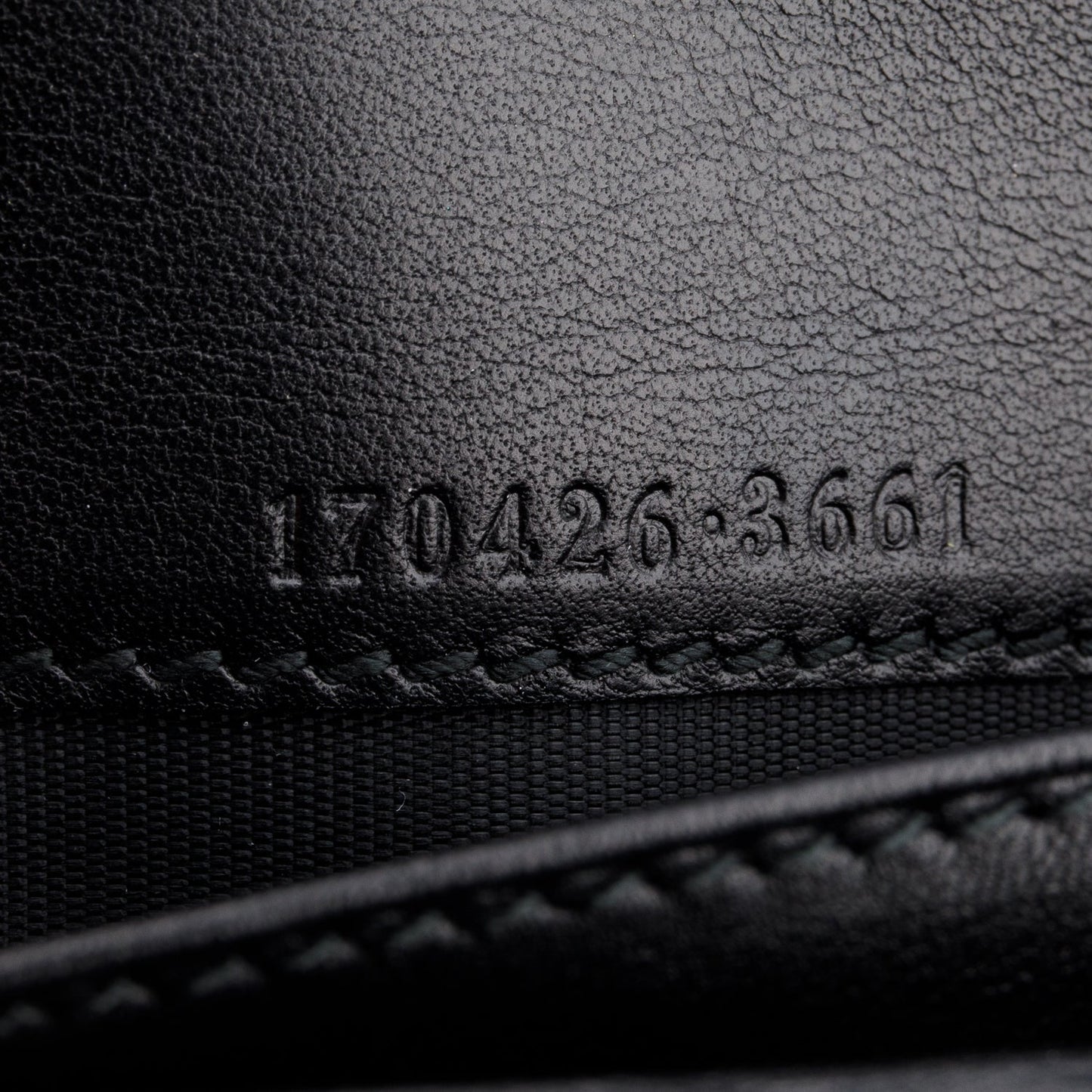 Gucci Black Guccissima Margaux Calfskin Metal Bar Chain Wallet