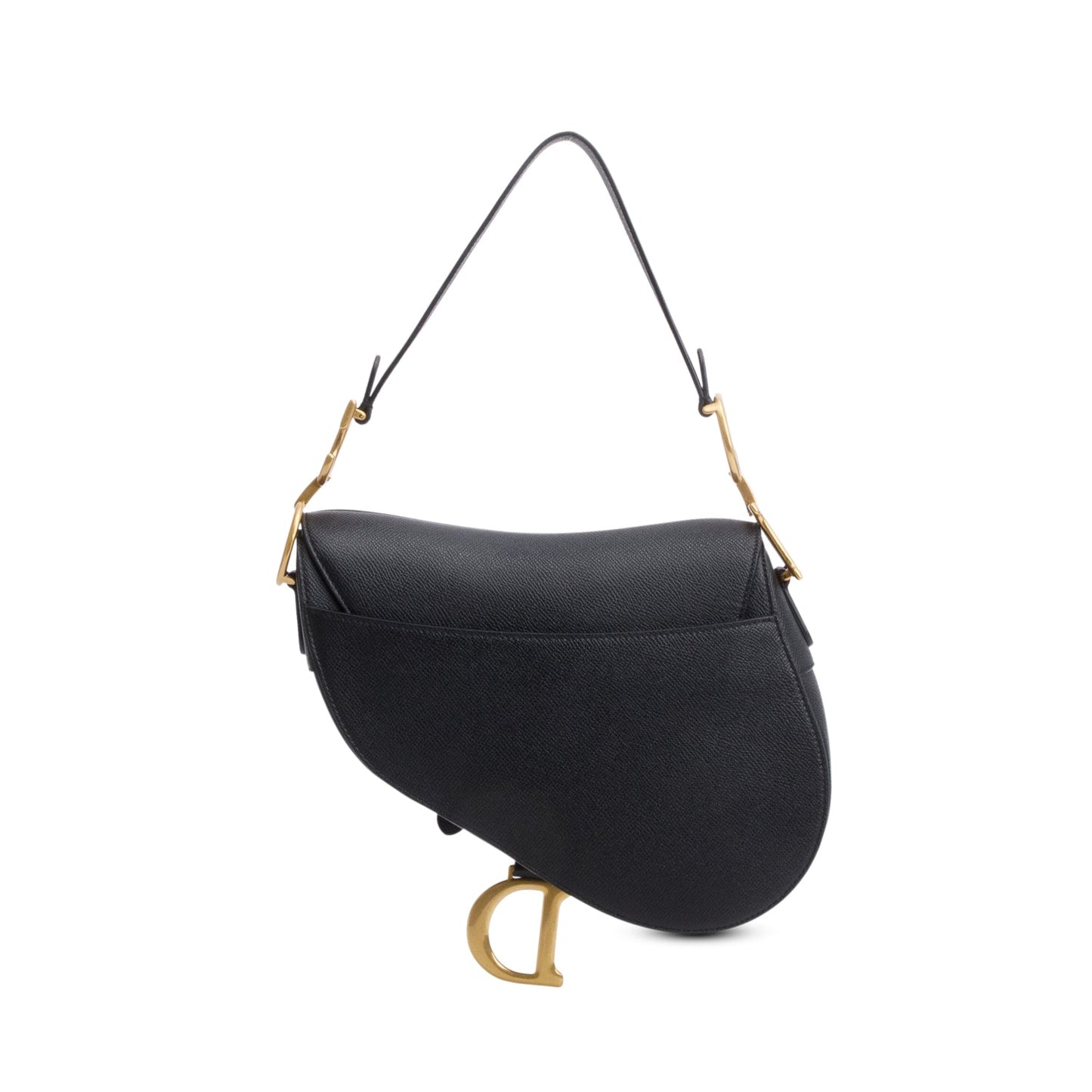 Christian Dior 2022 Black Grained Calfskin Saddle Bag