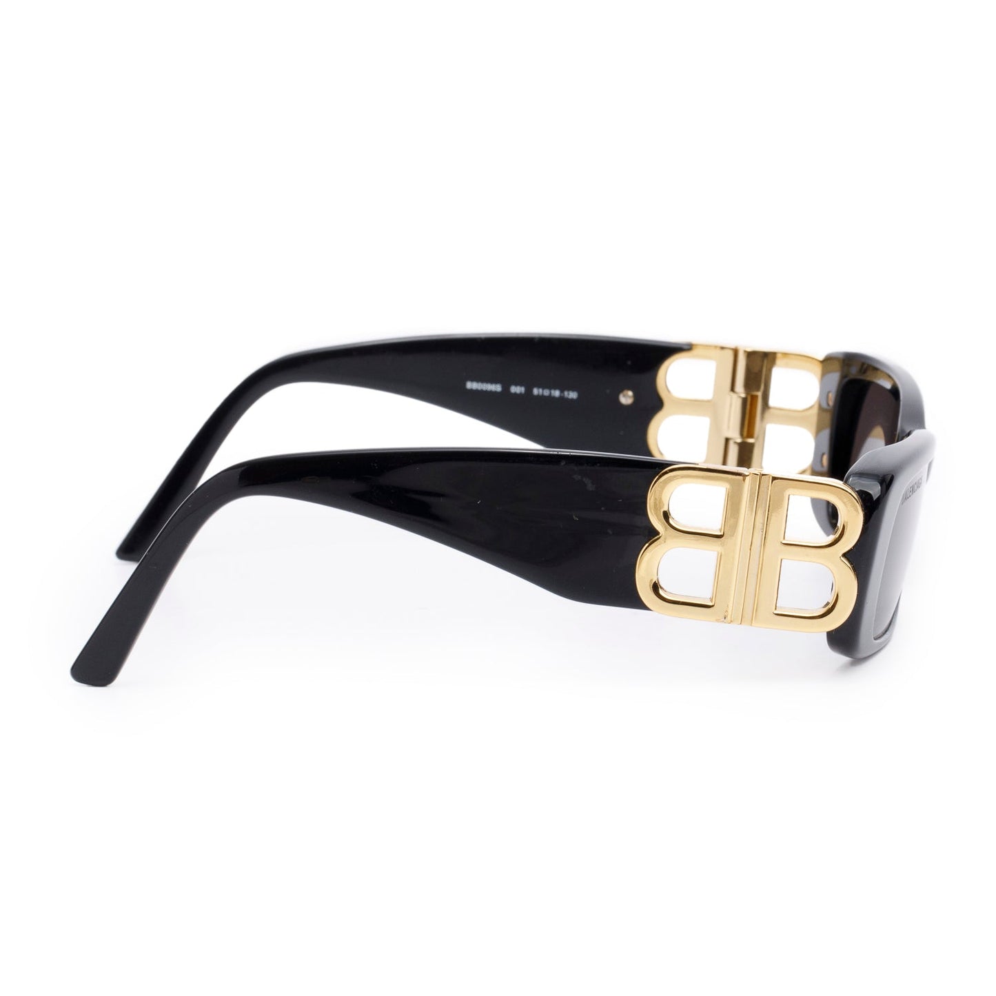 Balenciaga BB0096S Black Dynasty Acetate Rectangle Sunglasses
