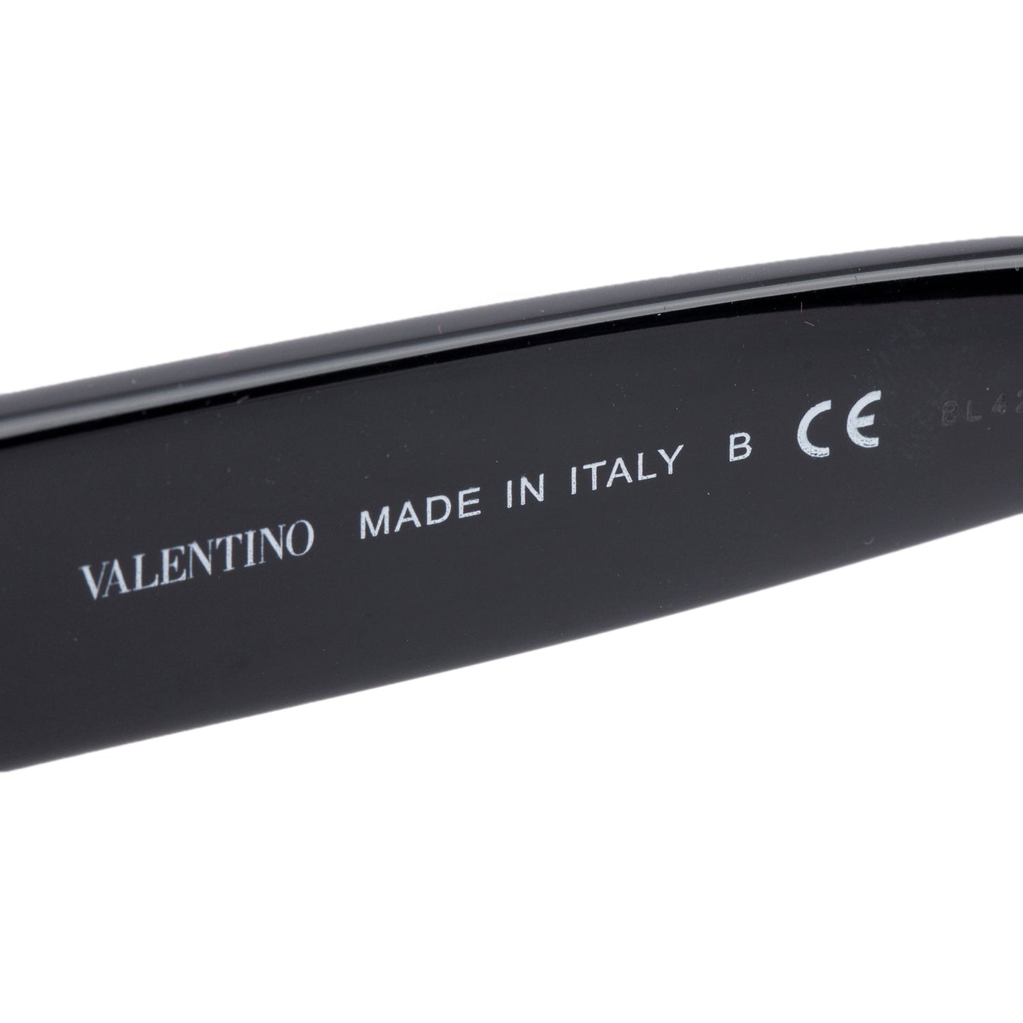 Valentino VA4080 Black Acetate VLogo Rectangle Sunglasses