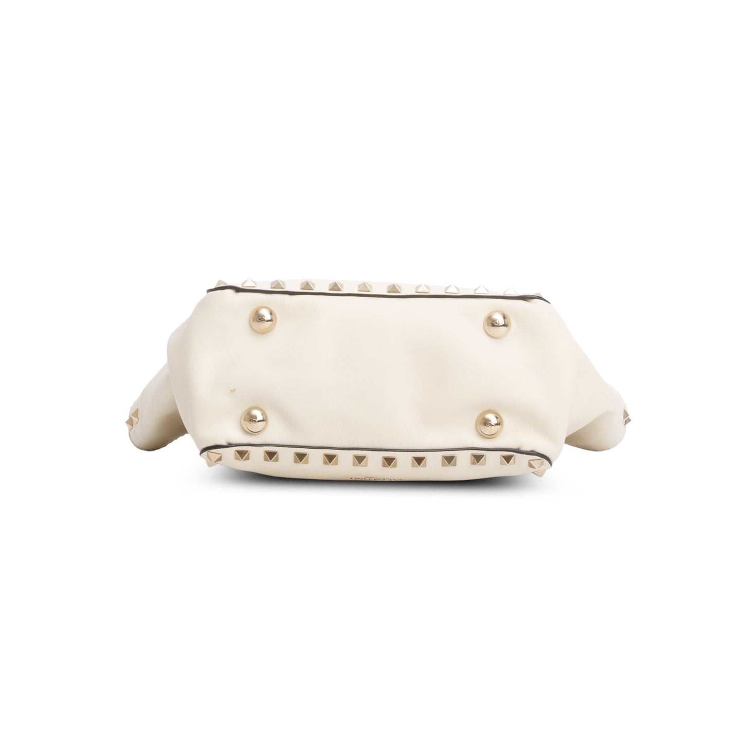 Valentino Cream Leather Mini Rockstud Tote