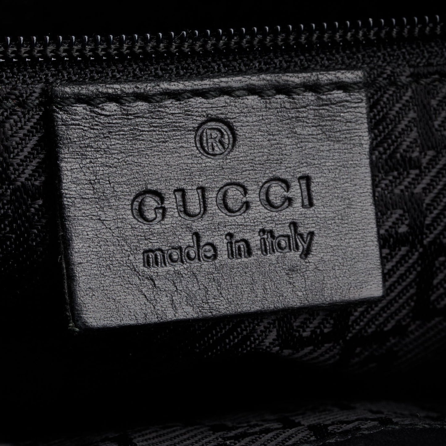 Gucci Vintage Black Canvas Leather G Buckle Shoulder Bag