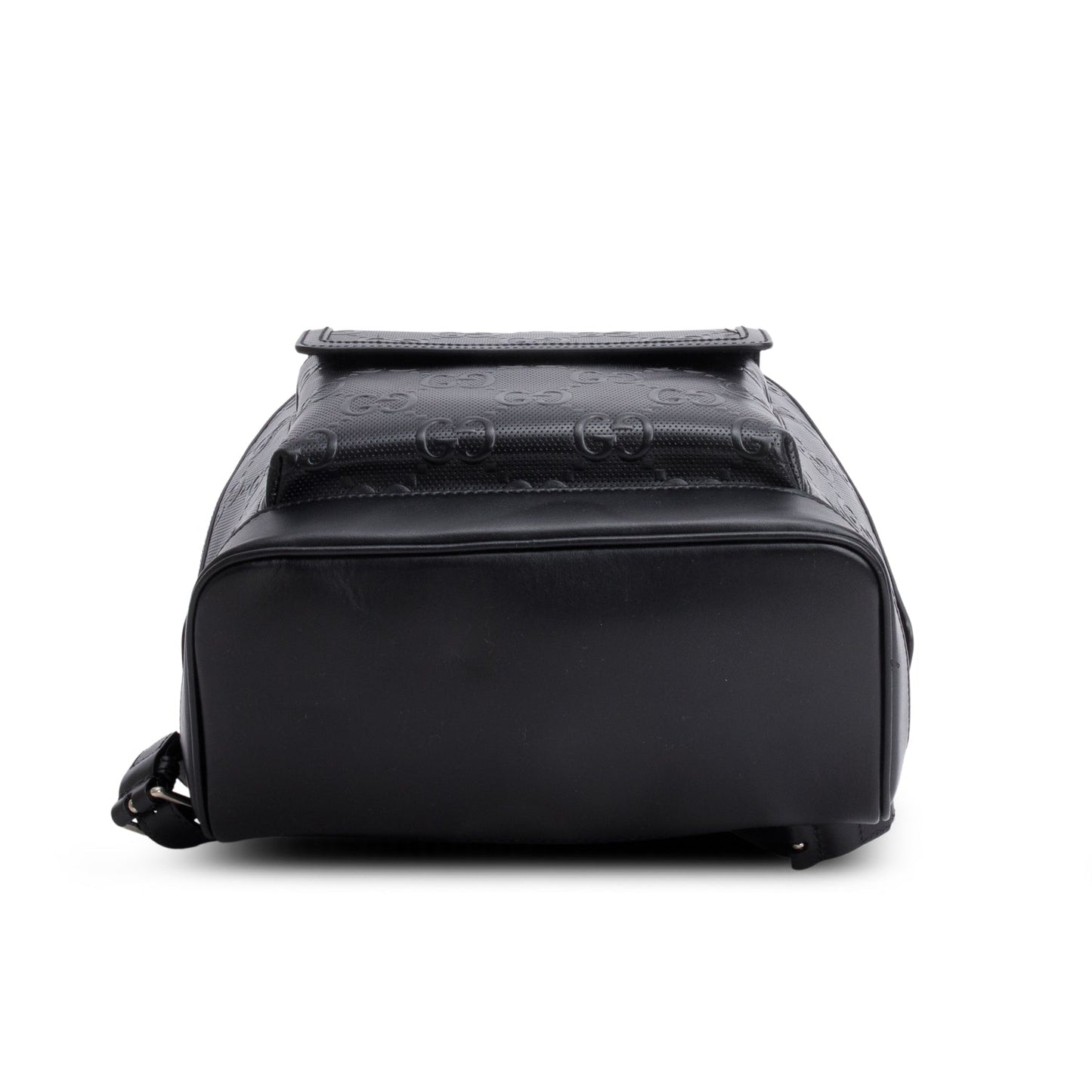 Gucci Black Embossed GG Jumbo Leather Backpack