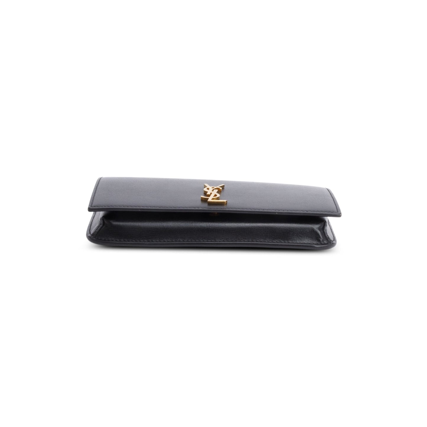 Saint Laurent 2024 Black Calfskin Leather Cassandre Phone Holder
