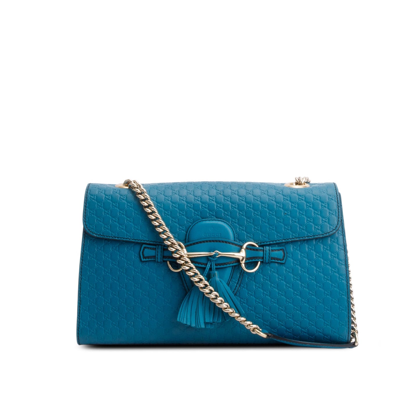 Gucci Teal Microguccissima Leather Medium Emily Chain Shoulder Bag