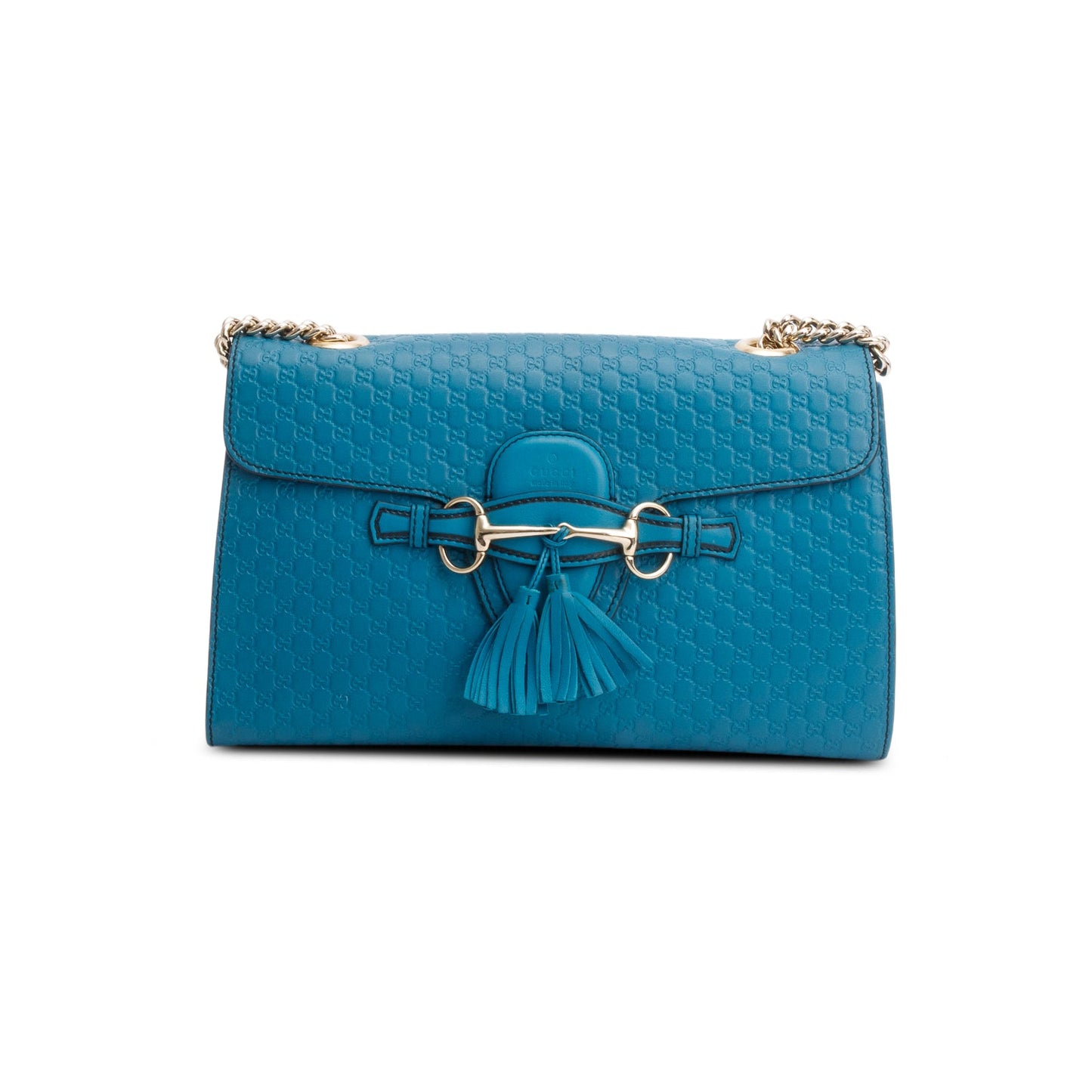 Gucci Teal Microguccissima Leather Medium Emily Chain Shoulder Bag
