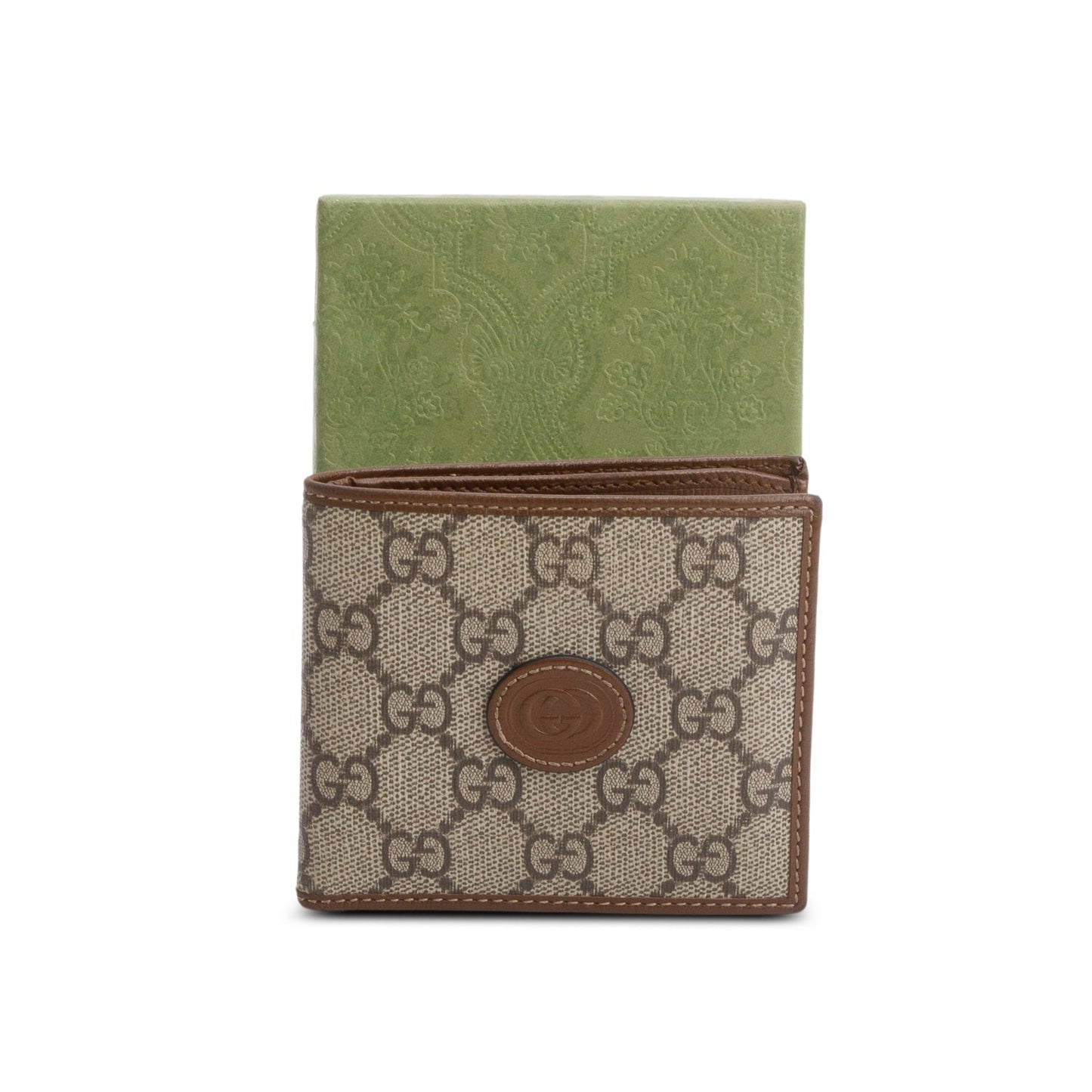 Gucci Beige GG Supreme Interlocking G Bifold Wallet