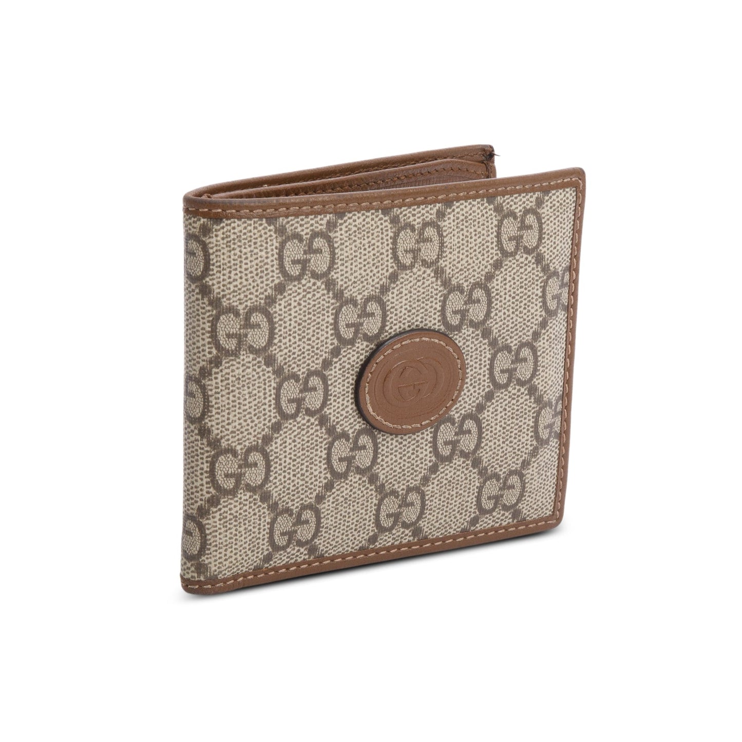 Gucci Beige GG Supreme Interlocking G Bifold Wallet