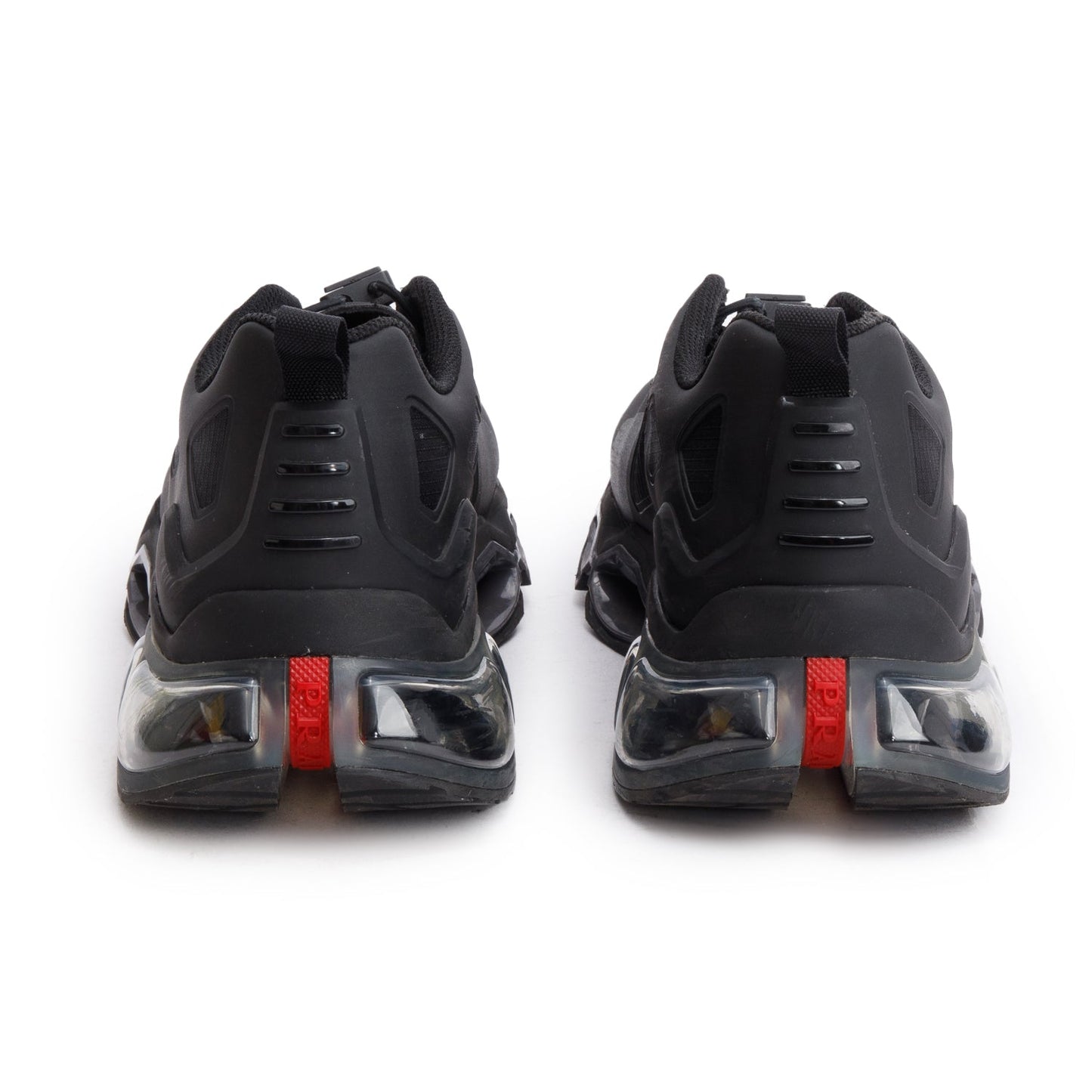Prada Black Rubber Collision Cross Low Top Sneakers, Men's Size 10
