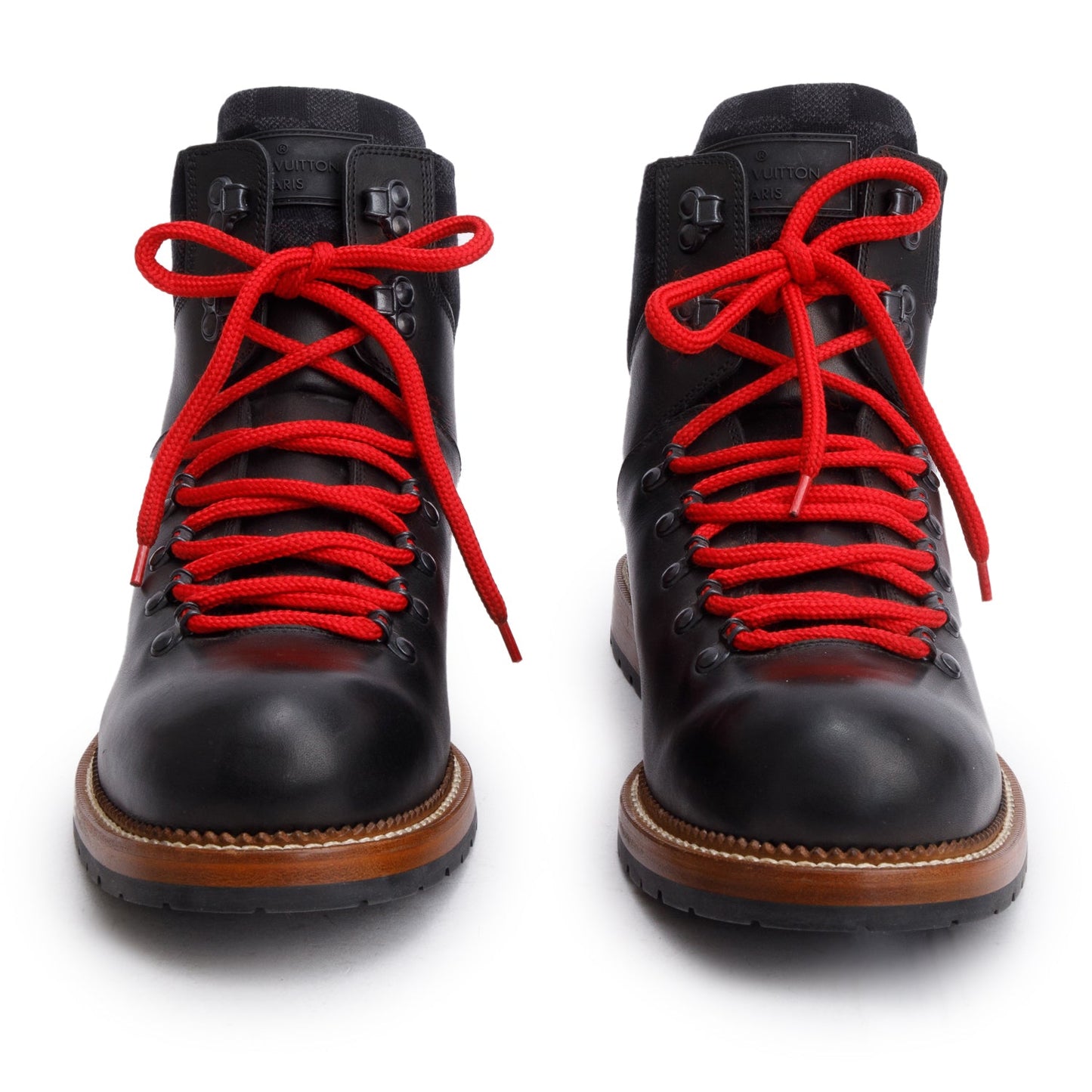 Louis Vuitton Black Leather Hiking Boots, Men's Size 10