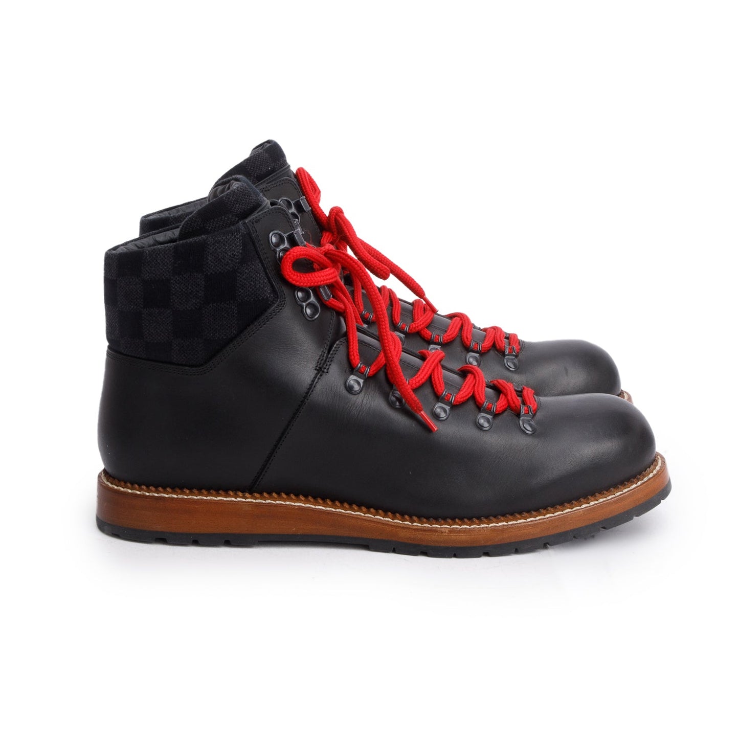 Louis Vuitton Black Leather Hiking Boots, Men's Size 10