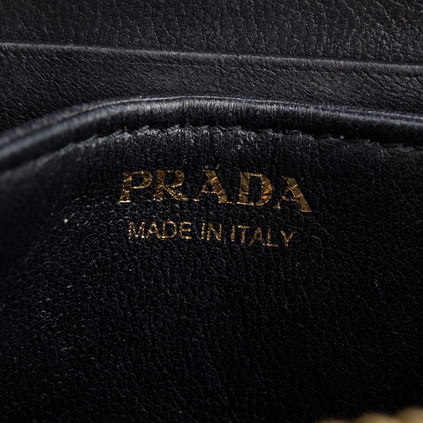 Prada Black Saffiano Leather Zip Around Compact Wallet