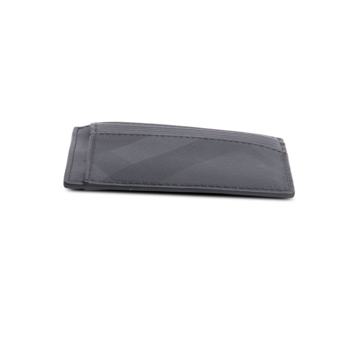 Burberry Black Leather Chase London Check Card Case