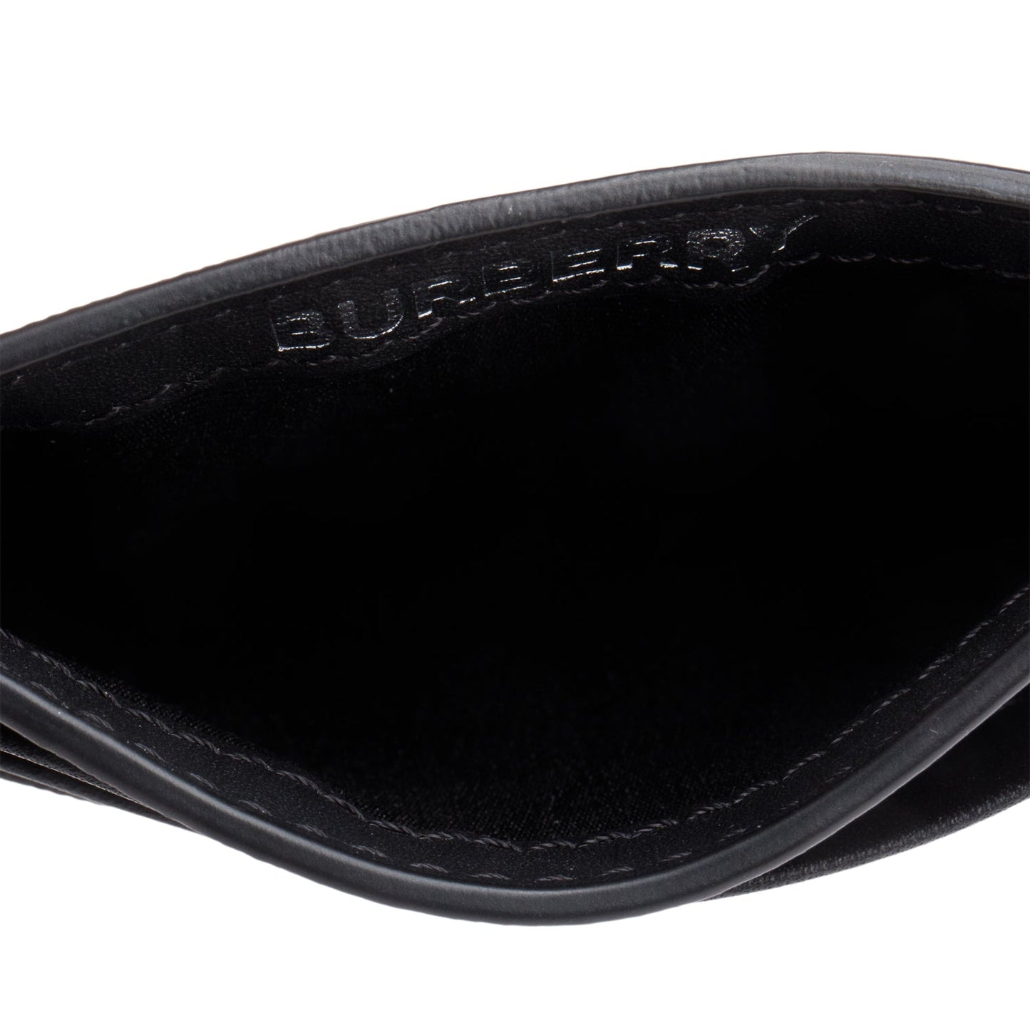 Burberry Black Leather Chase London Check Card Case