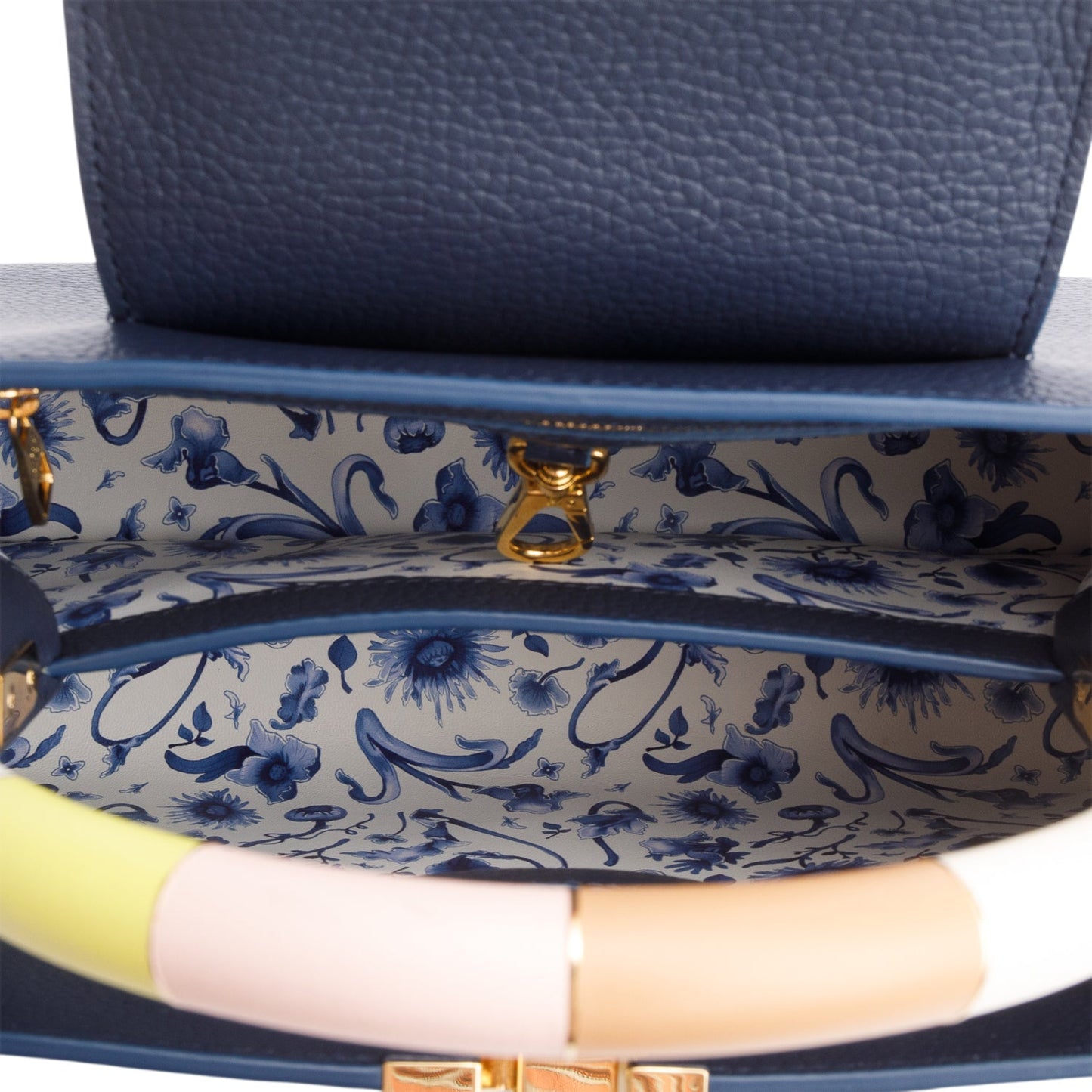 Louis Vuitton Navy Taurillon Capucines MM