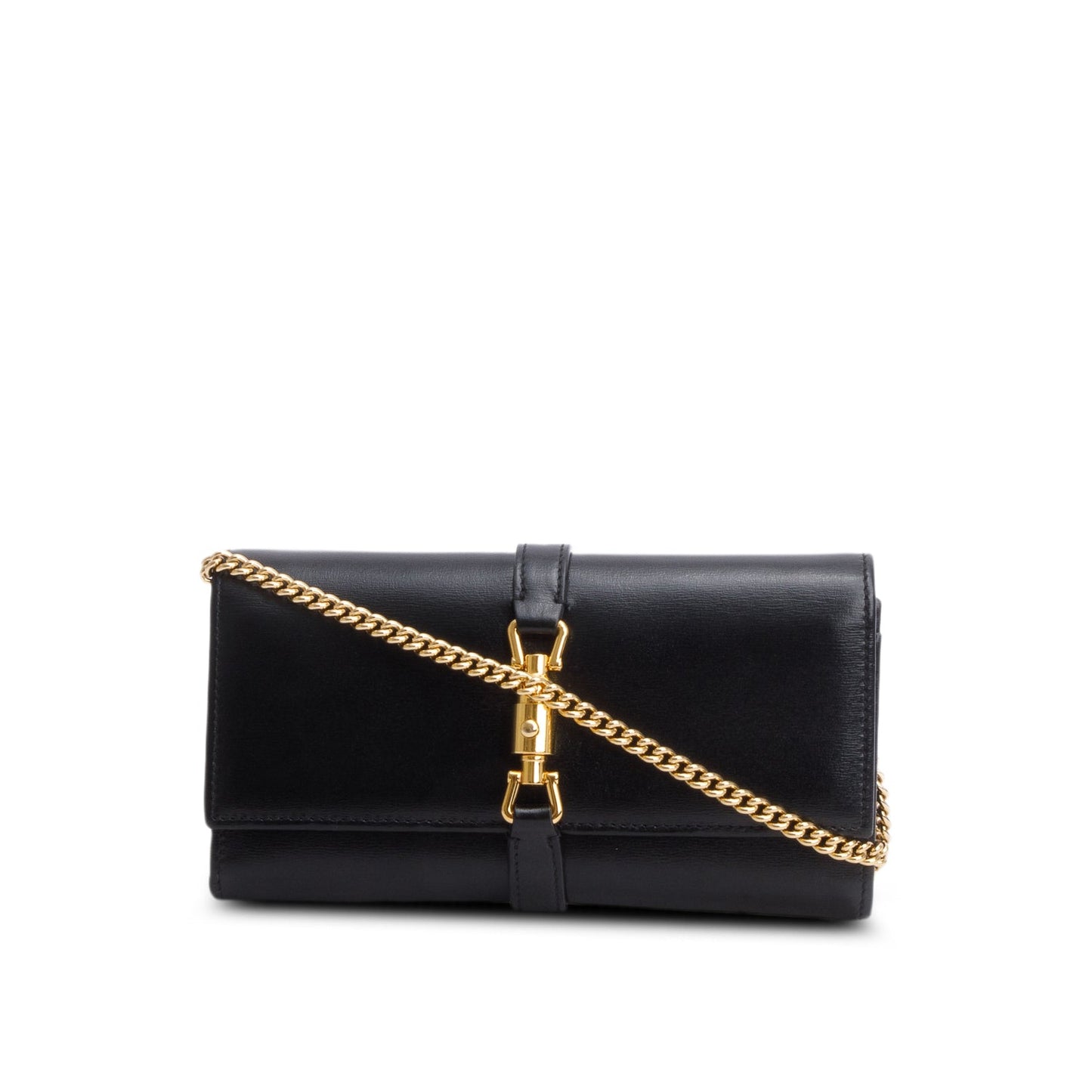 Gucci Black Calfskin Jackie 1961 Chain Wallet
