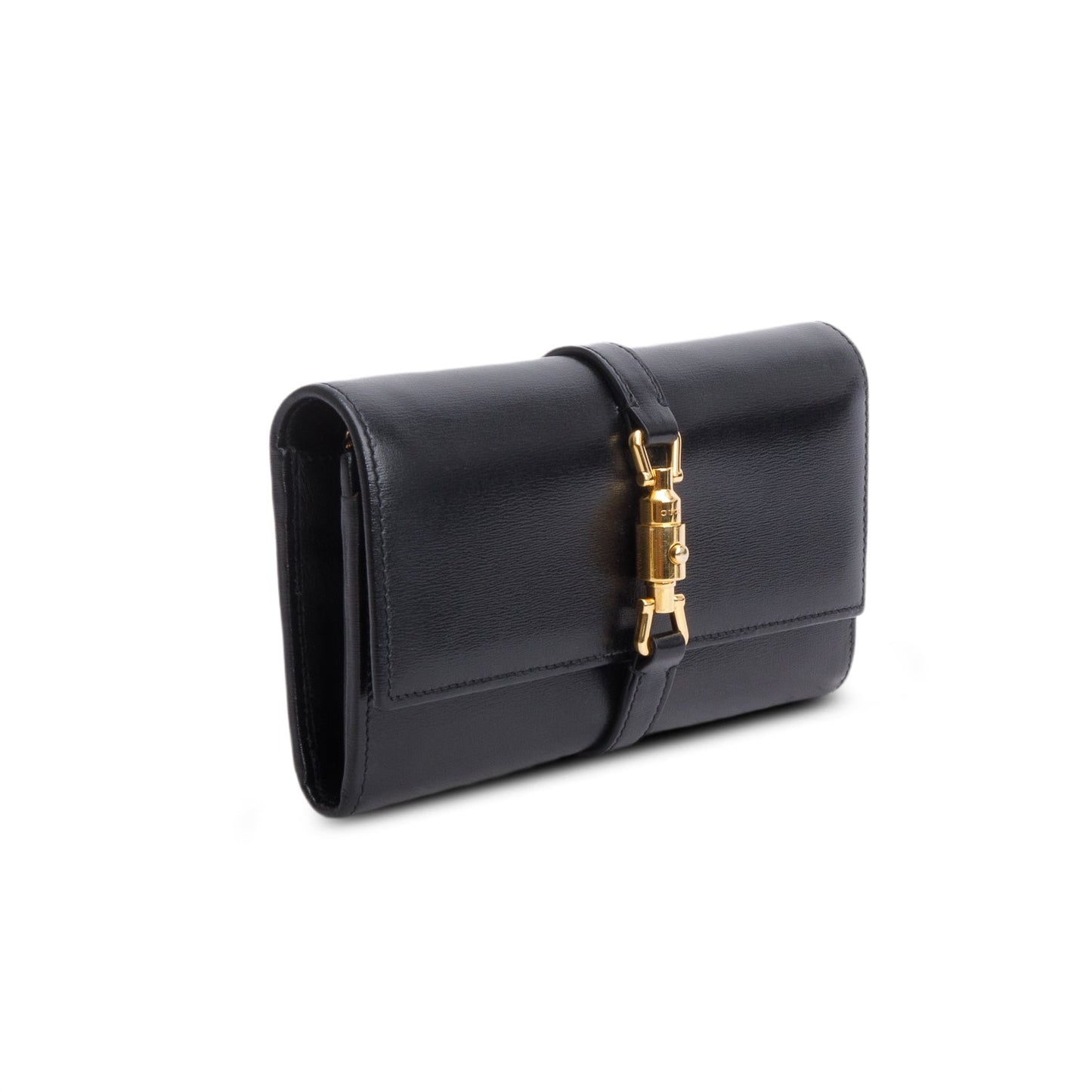 Gucci Black Calfskin Jackie 1961 Chain Wallet