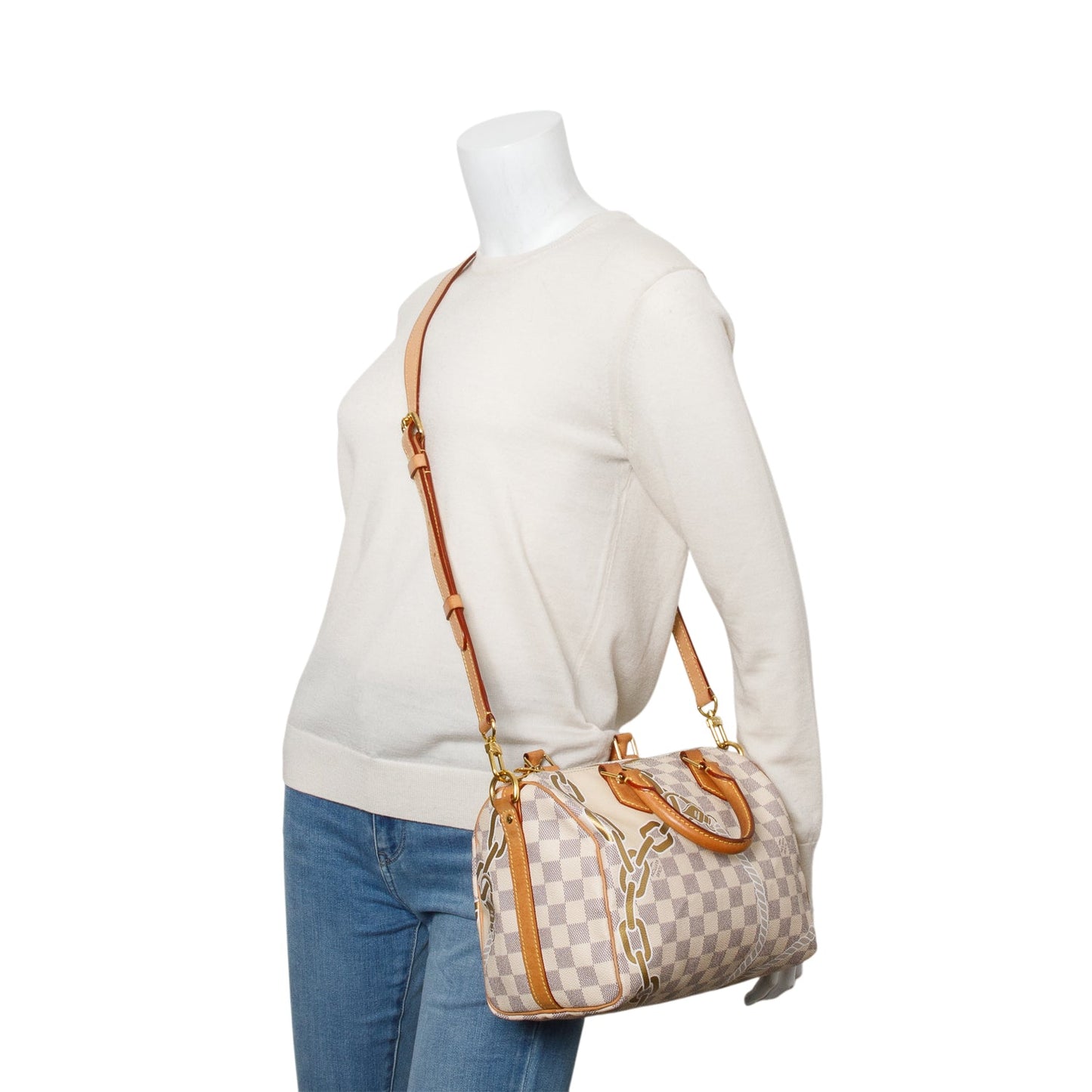 Louis Vuitton Nautical Damier Azur Speedy Bandouliere 25