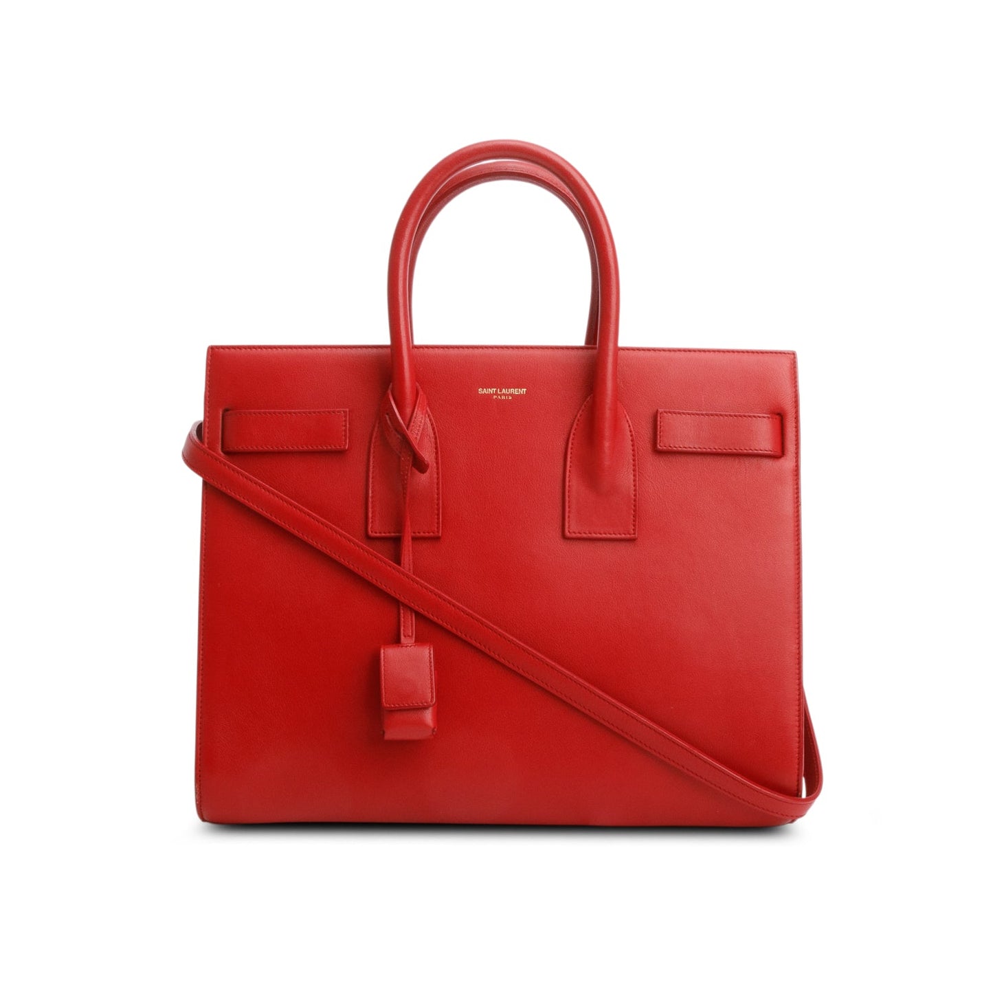 Saint Laurent Red Calfskin Leather Small Sac de Jour