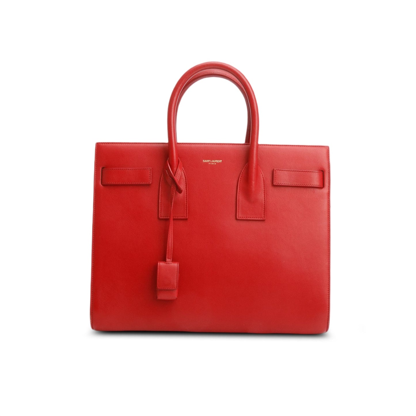 Saint Laurent Red Calfskin Leather Small Sac de Jour