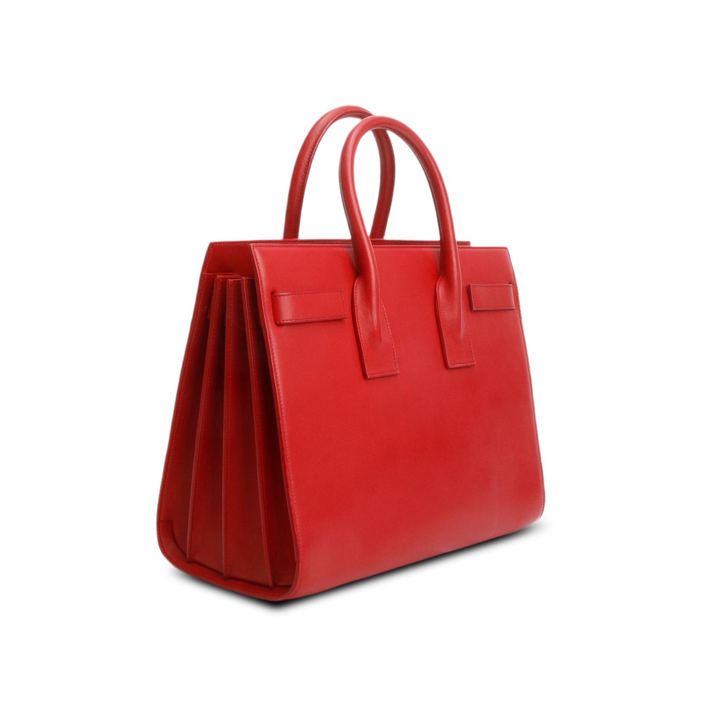 Saint Laurent Red Calfskin Leather Small Sac de Jour