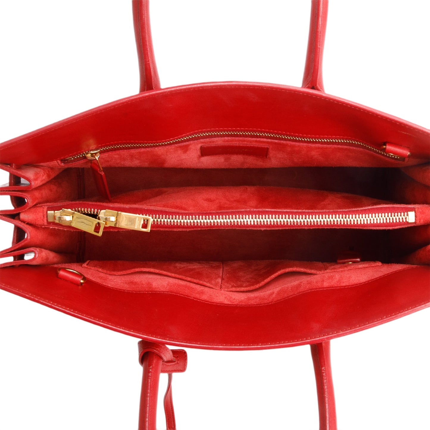 Saint Laurent Red Calfskin Leather Small Sac de Jour