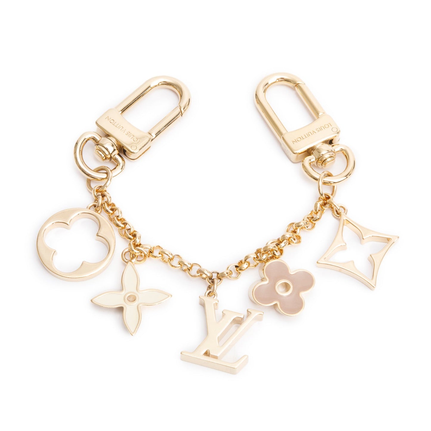 Louis Vuitton 2025 Gold-Tone Fleur de Monogram Bag Charm Chain