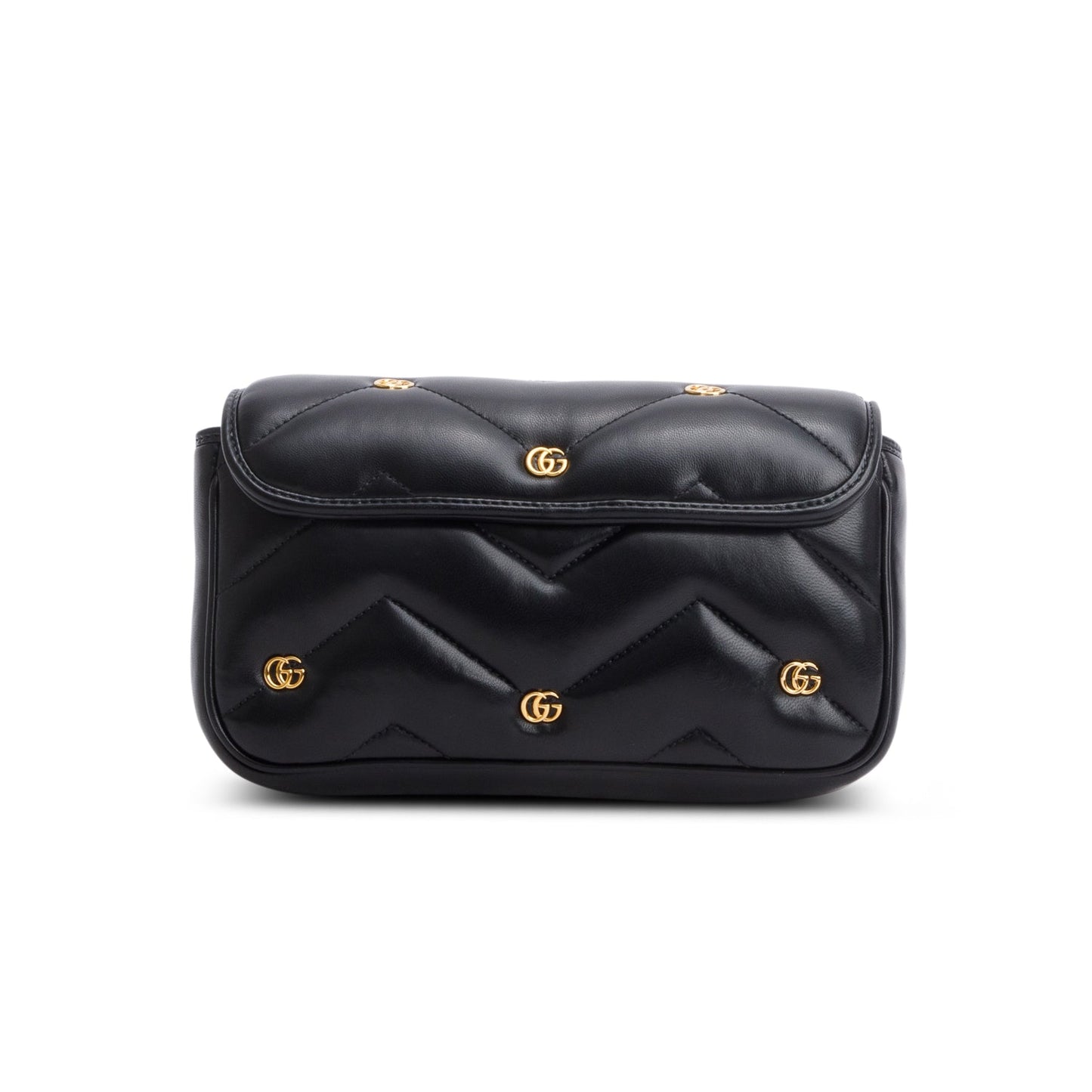 Gucci Black Calfskin Matelasse GG Marmont Shoulder Bag