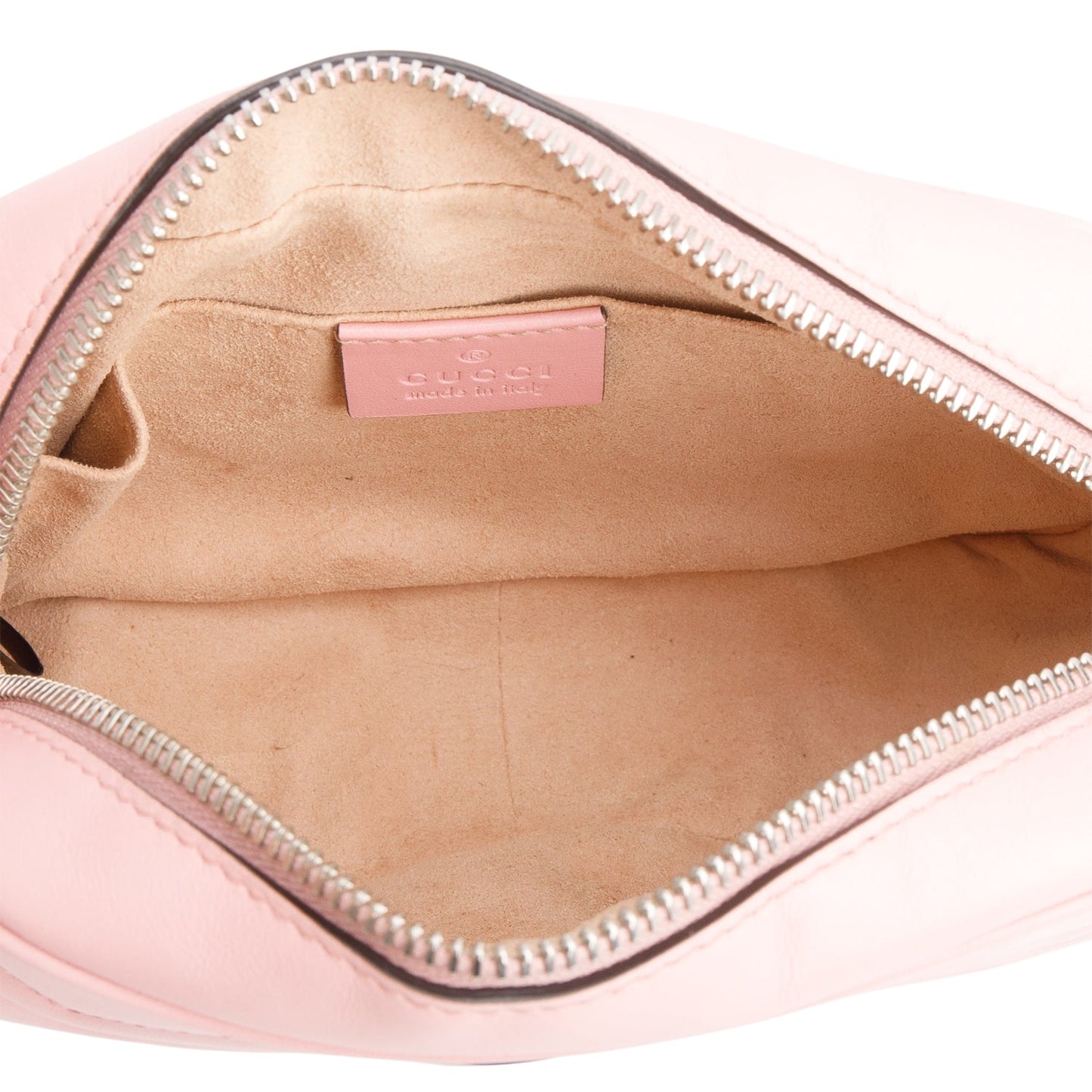 Gucci Pink Calfskin Matelasse Mini GG Marmont Camera Bag