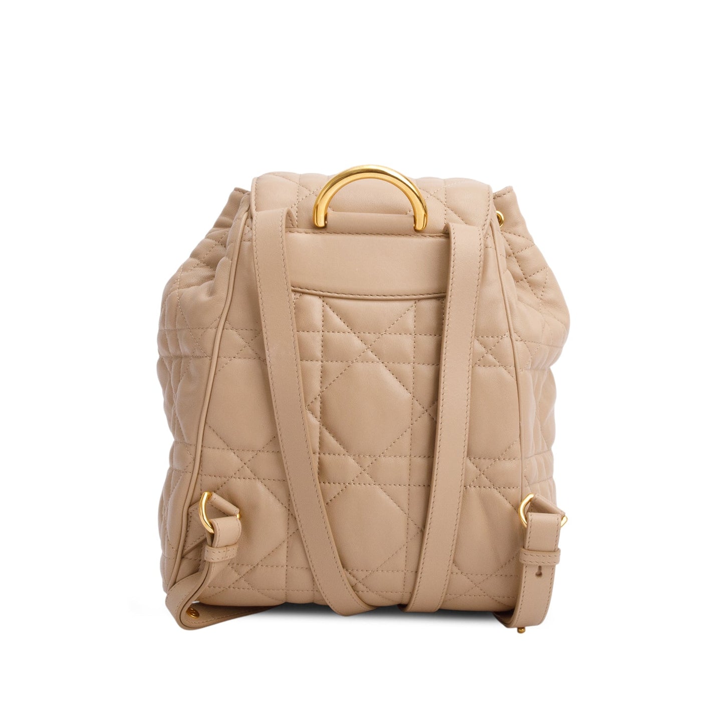 Chrisitan Dior 2024 Beige Lambskin Macrocannage Medium Caro Backpack
