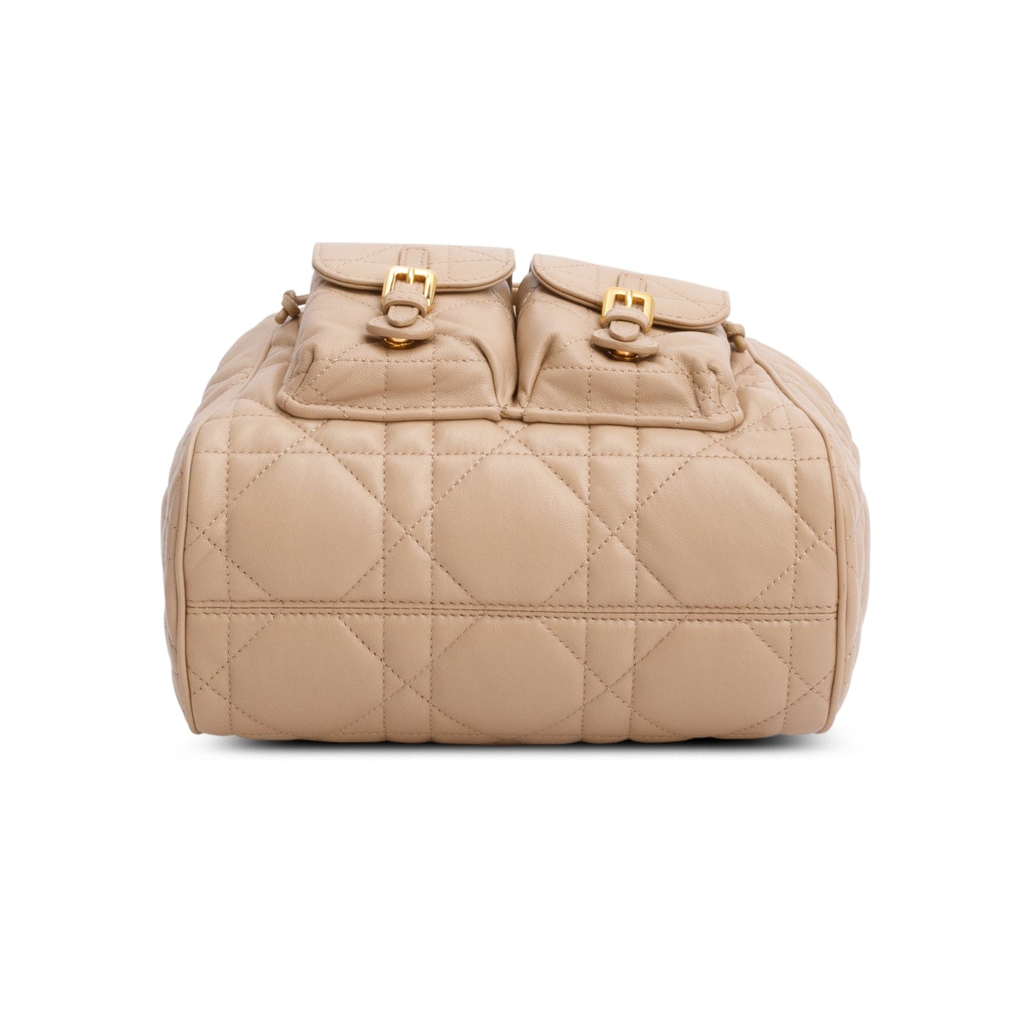 Chrisitan Dior 2024 Beige Lambskin Macrocannage Medium Caro Backpack