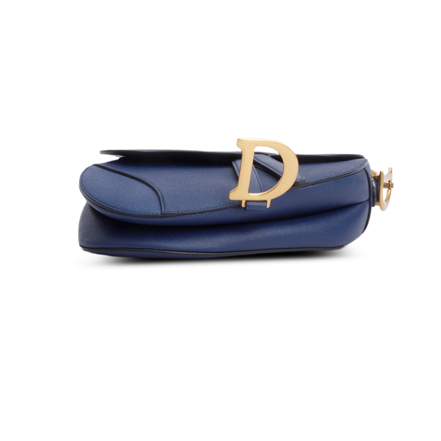 Christian Dior 2022 Blue Grained Calfskin Saddle Bag
