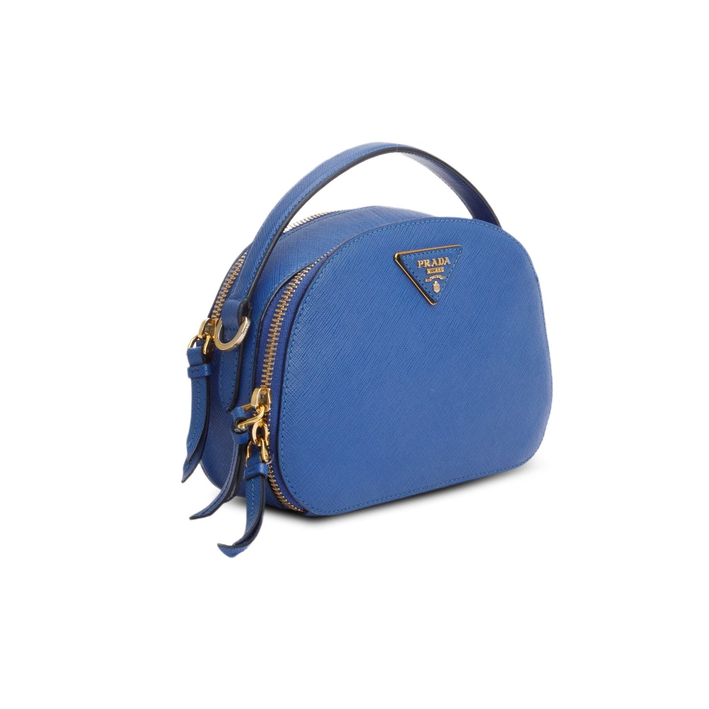 Prada Blue Saffiano Lux Leather Odette Bag