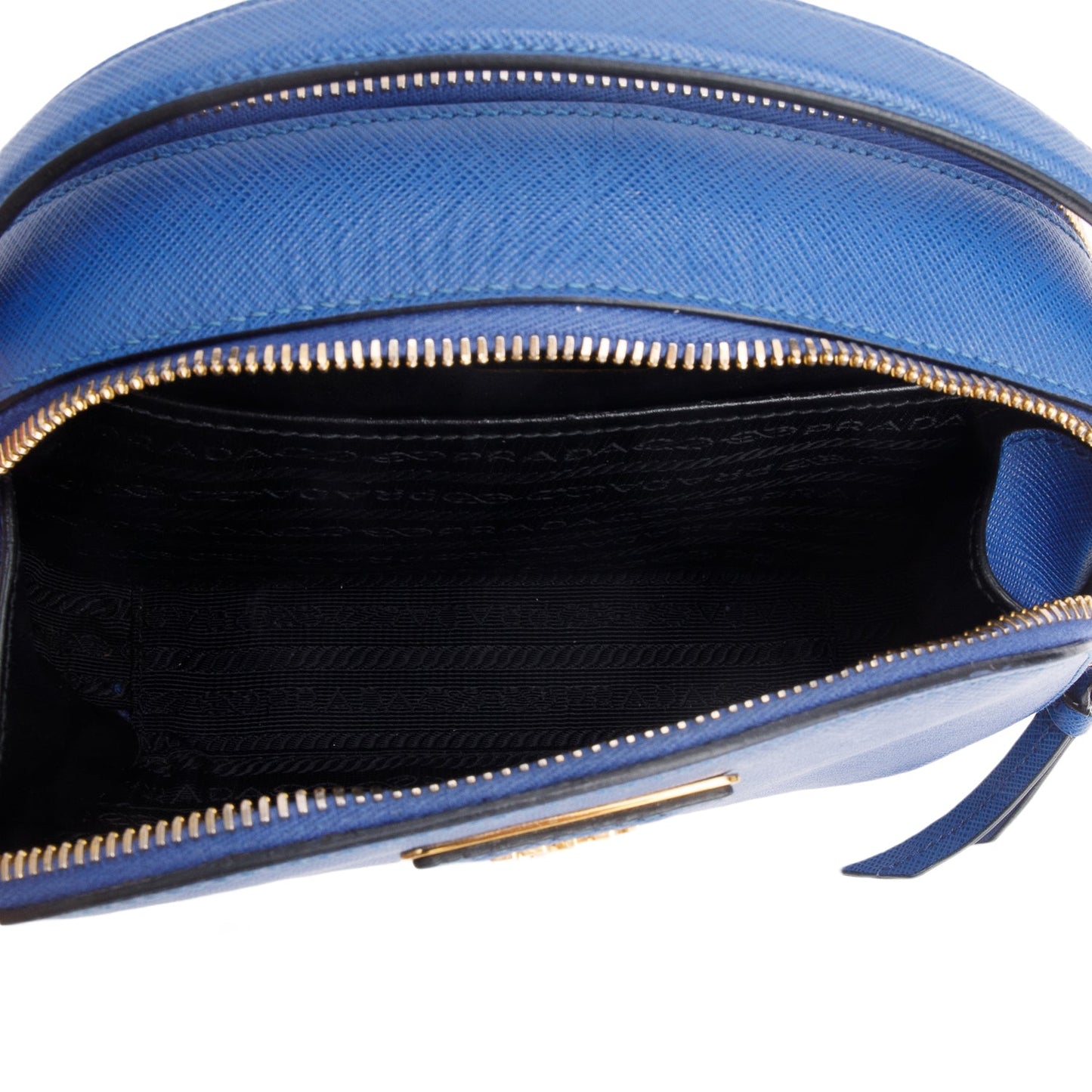Prada Blue Saffiano Lux Leather Odette Bag