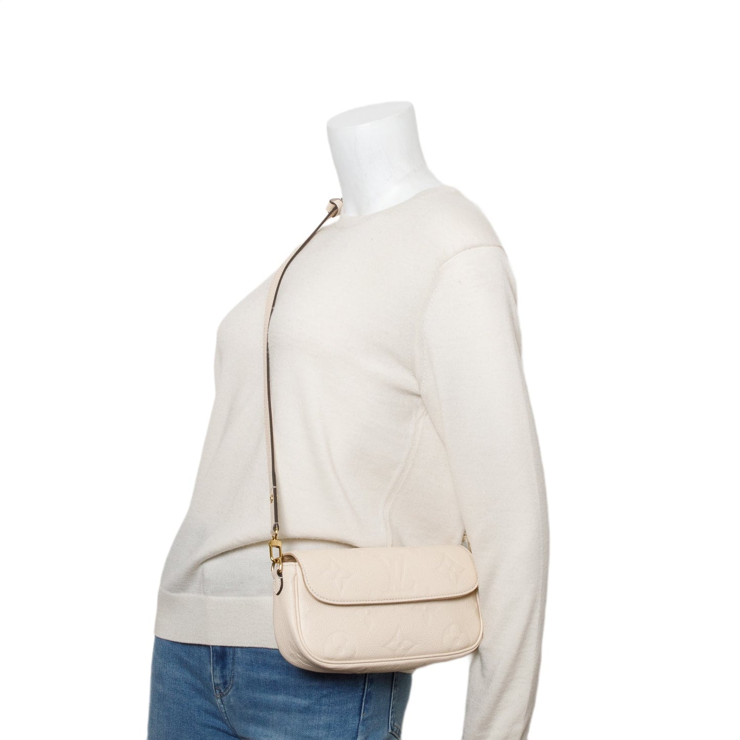 Louis Vuitton Cream Empreinte Monogram Giant Ivy Wallet on Chain