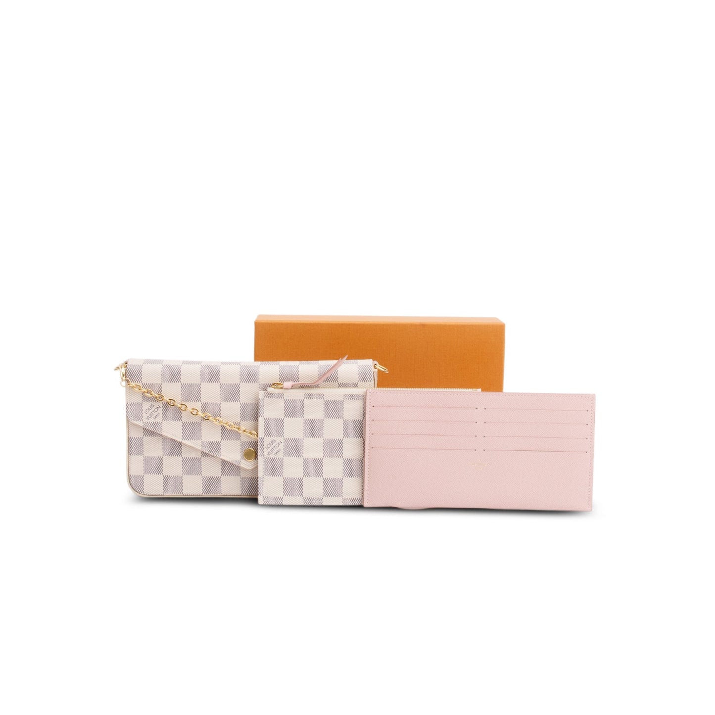 Louis Vuitton Damier Azur Pochette Felicie Chain Wallet