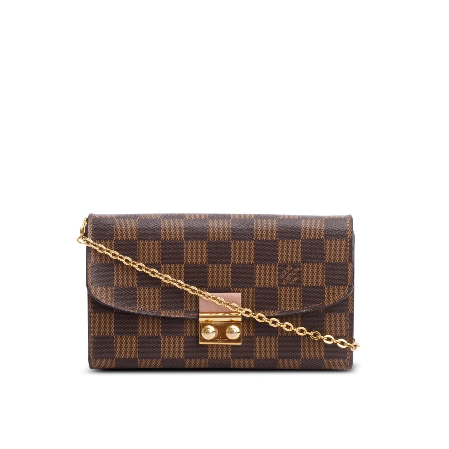Louis Vuitton Damier Ebene Croisette Chain Wallet