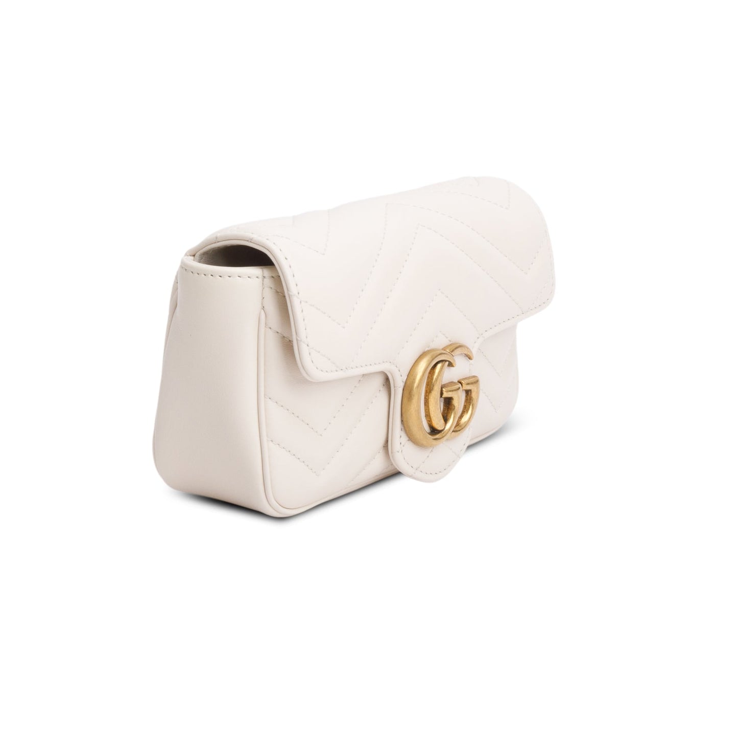 Gucci White GG Marmont Matelasse Leather Mini Shoulder Bag