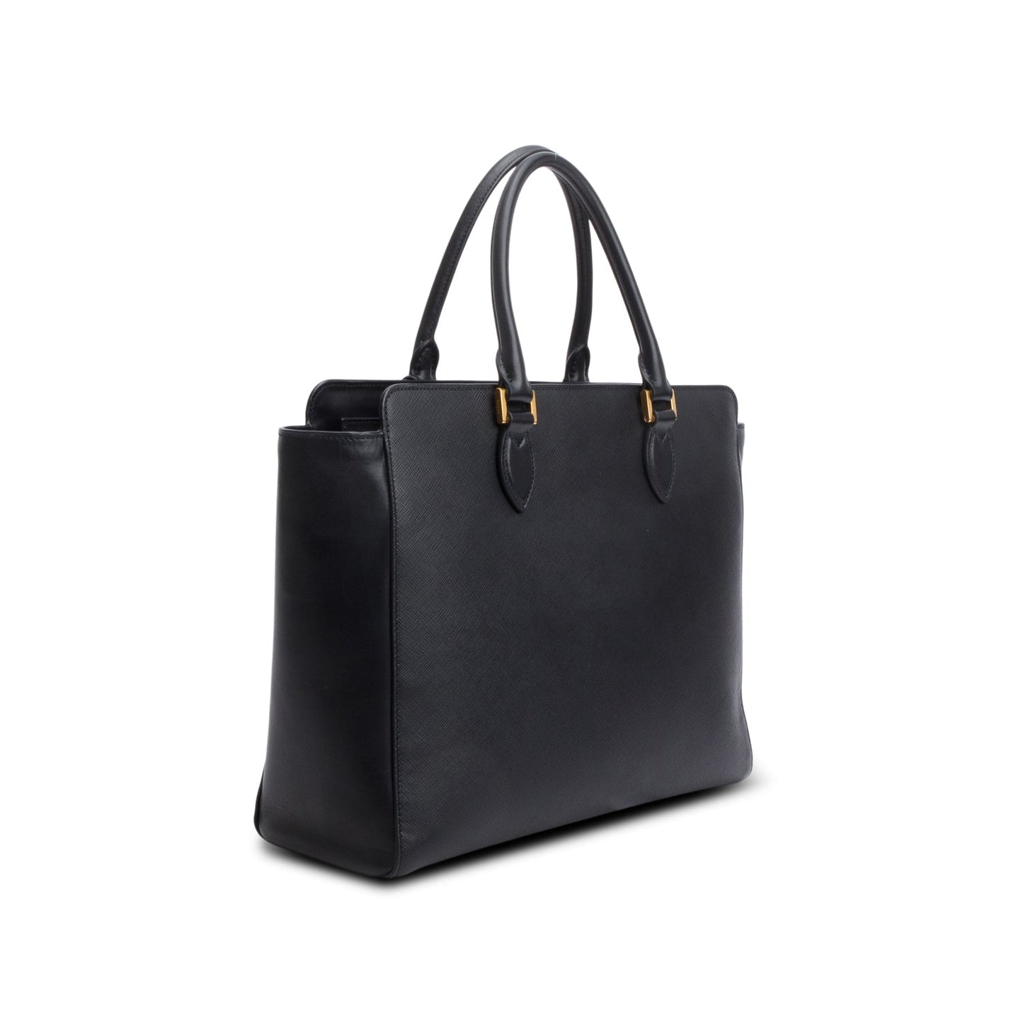 Prada Black Saffiano Soft Calf Leather Medium Tote