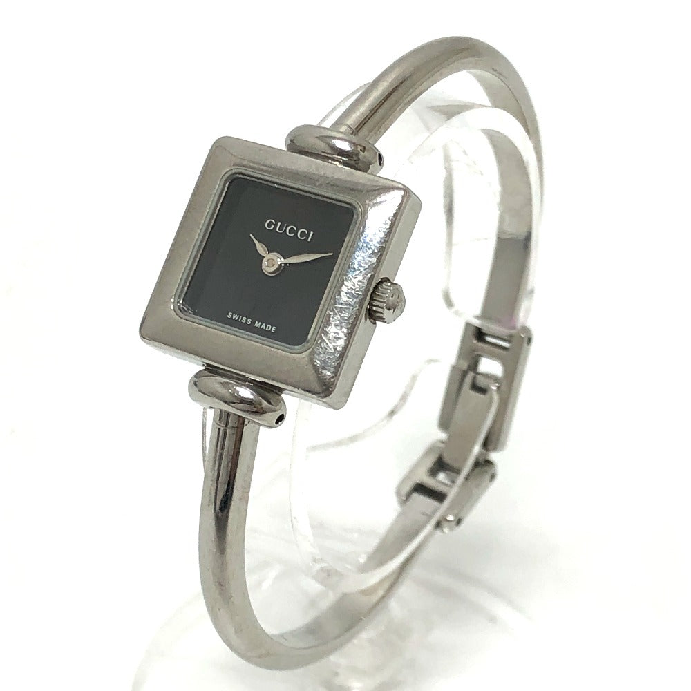 GUCCI Watches Quartz Stainless Steel Silver 1900L Bungle Square black dial