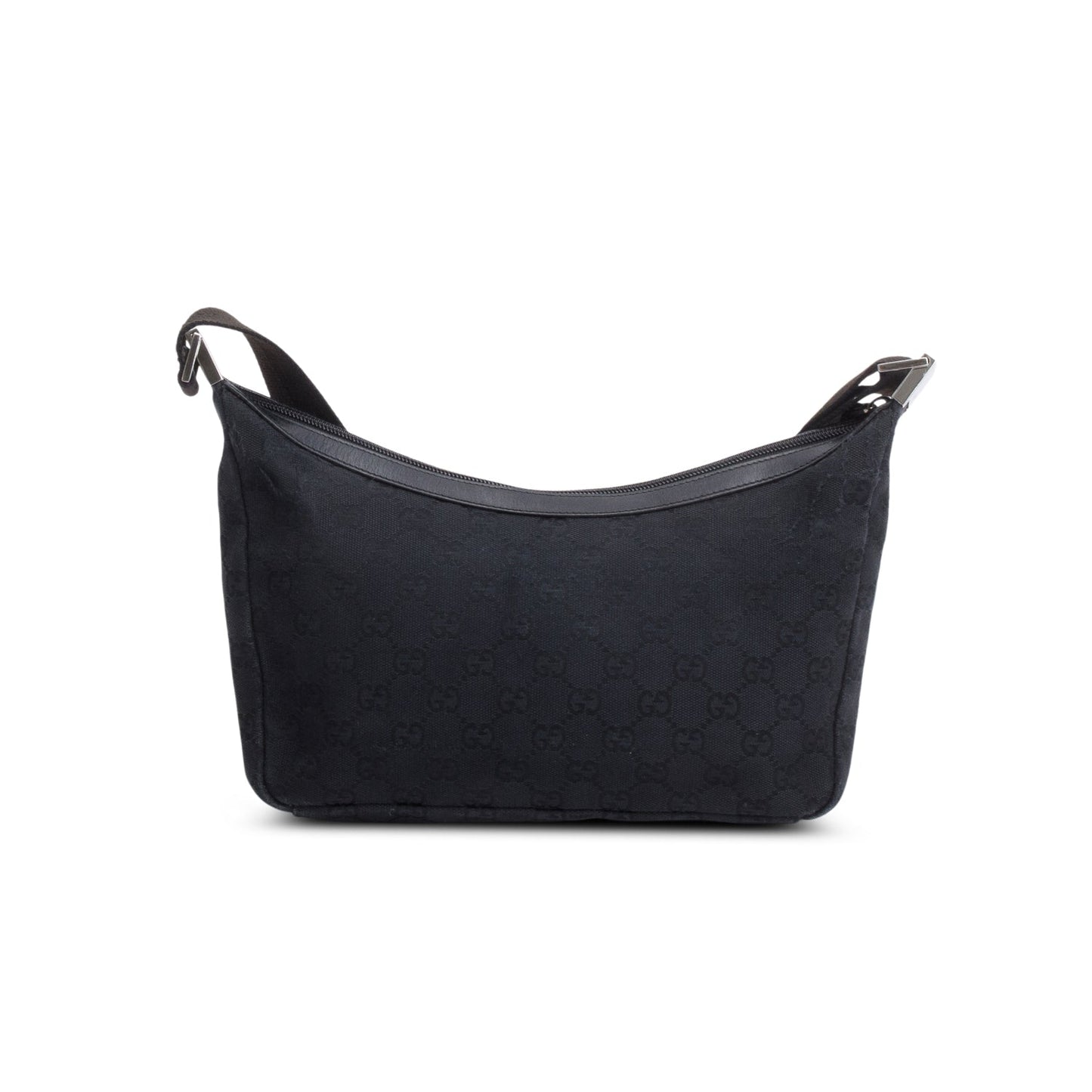 Gucci Black Monogram Medium Half Hobo Bag