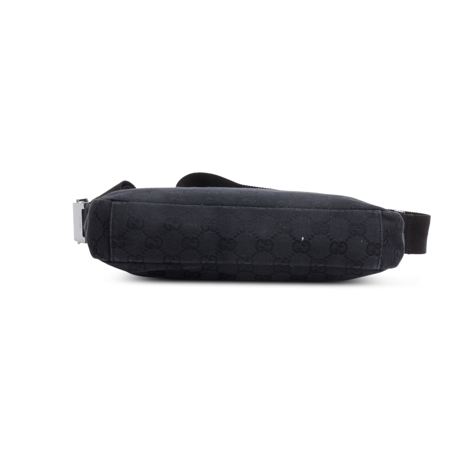 Gucci Black Monogram Medium Half Hobo Bag