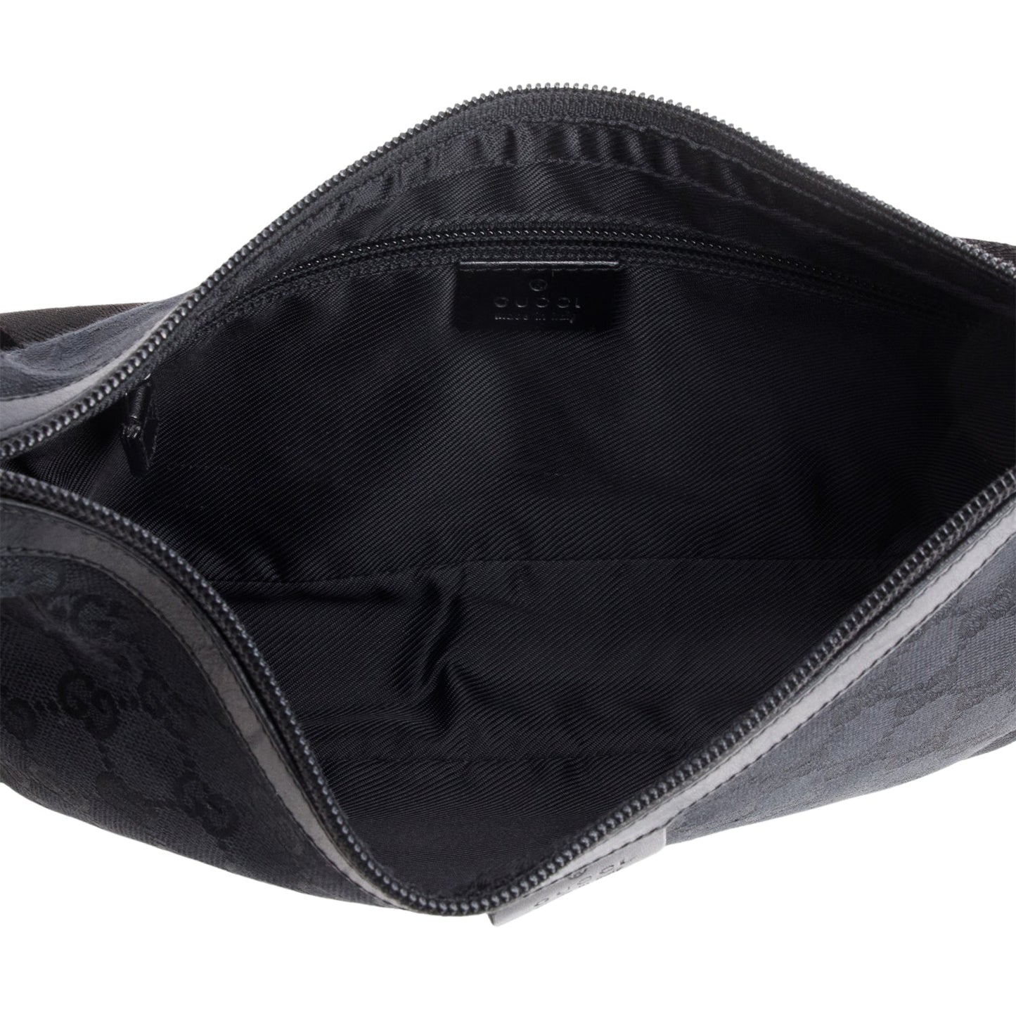 Gucci Black Monogram Medium Half Hobo Bag